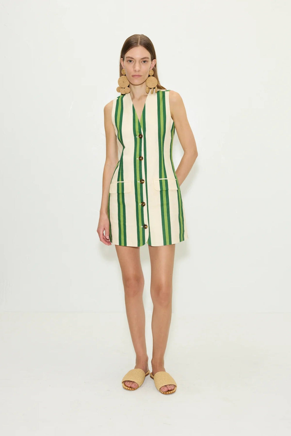 Carob Printed Linen Mini Dress - 2