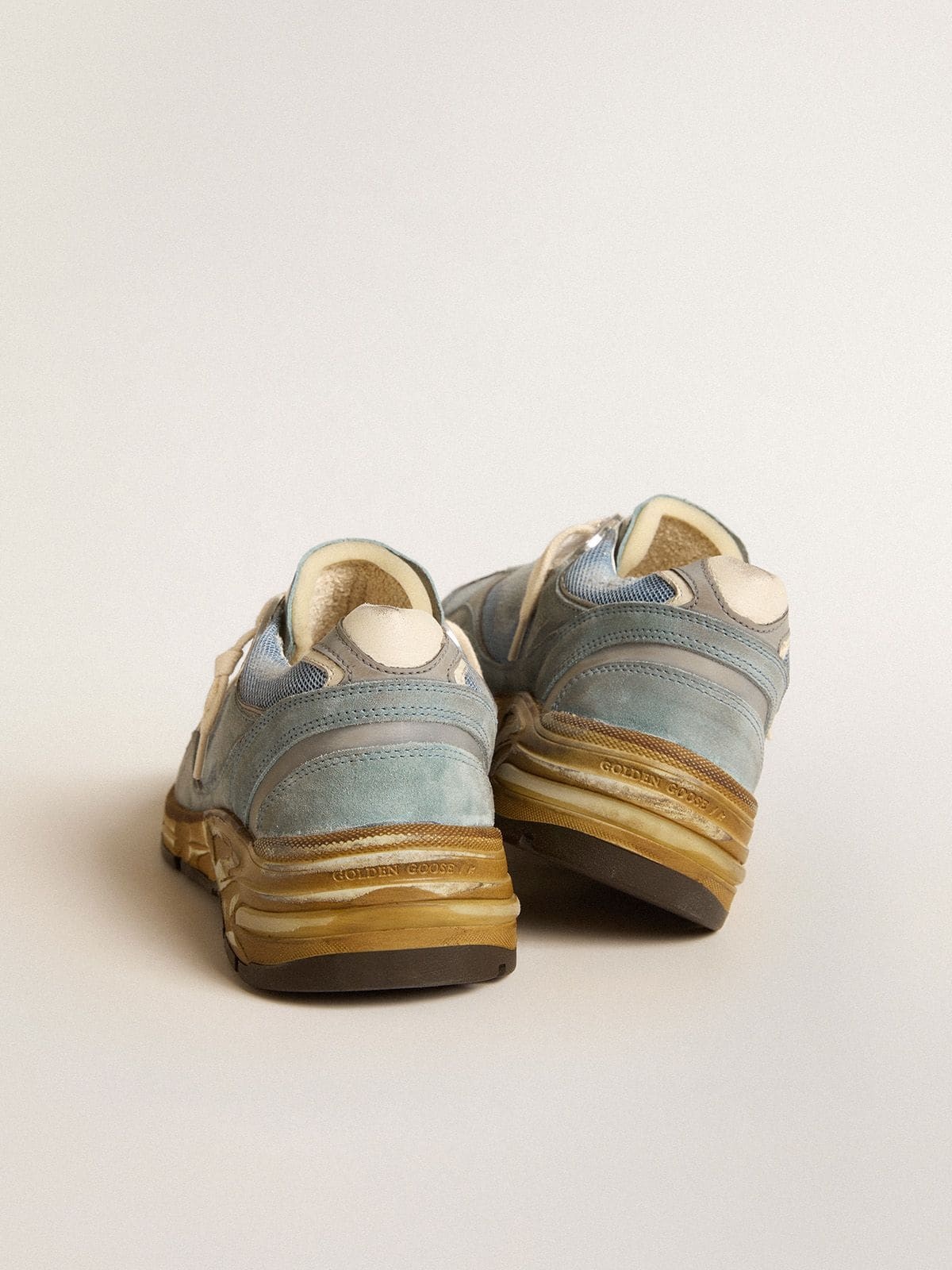 Men's Dad-Star in light blue mesh and suede with white leather star and heel tab - 5