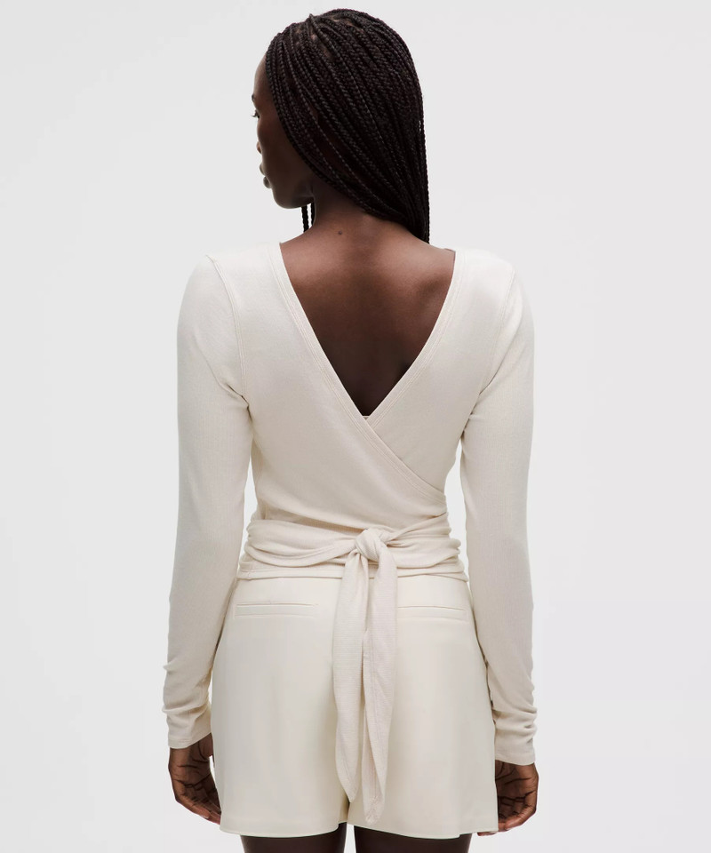 Front-to-Back Wrap-Waist Long-Sleeve Shirt 8