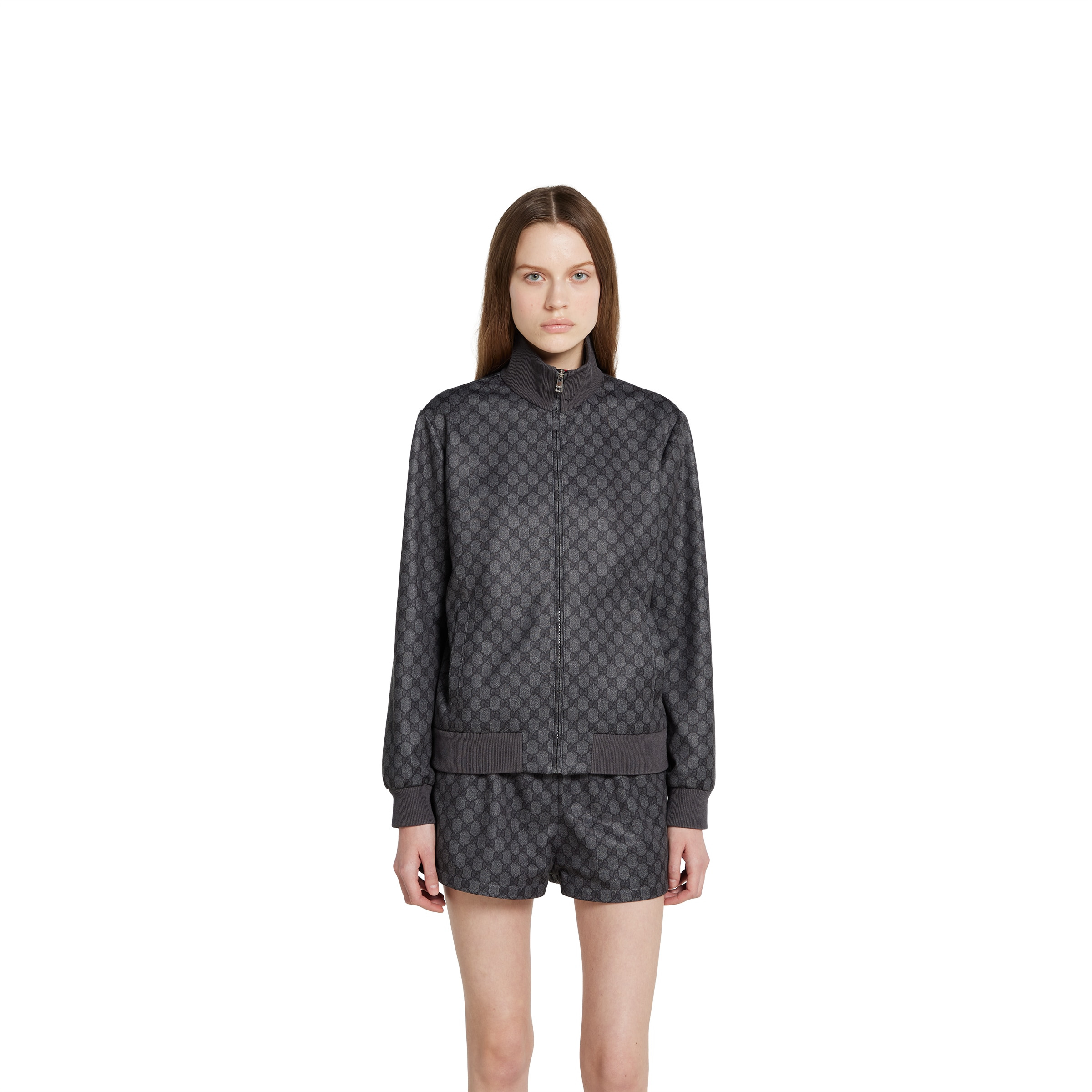 Printed technical jersey zip sweatshirt - 3
