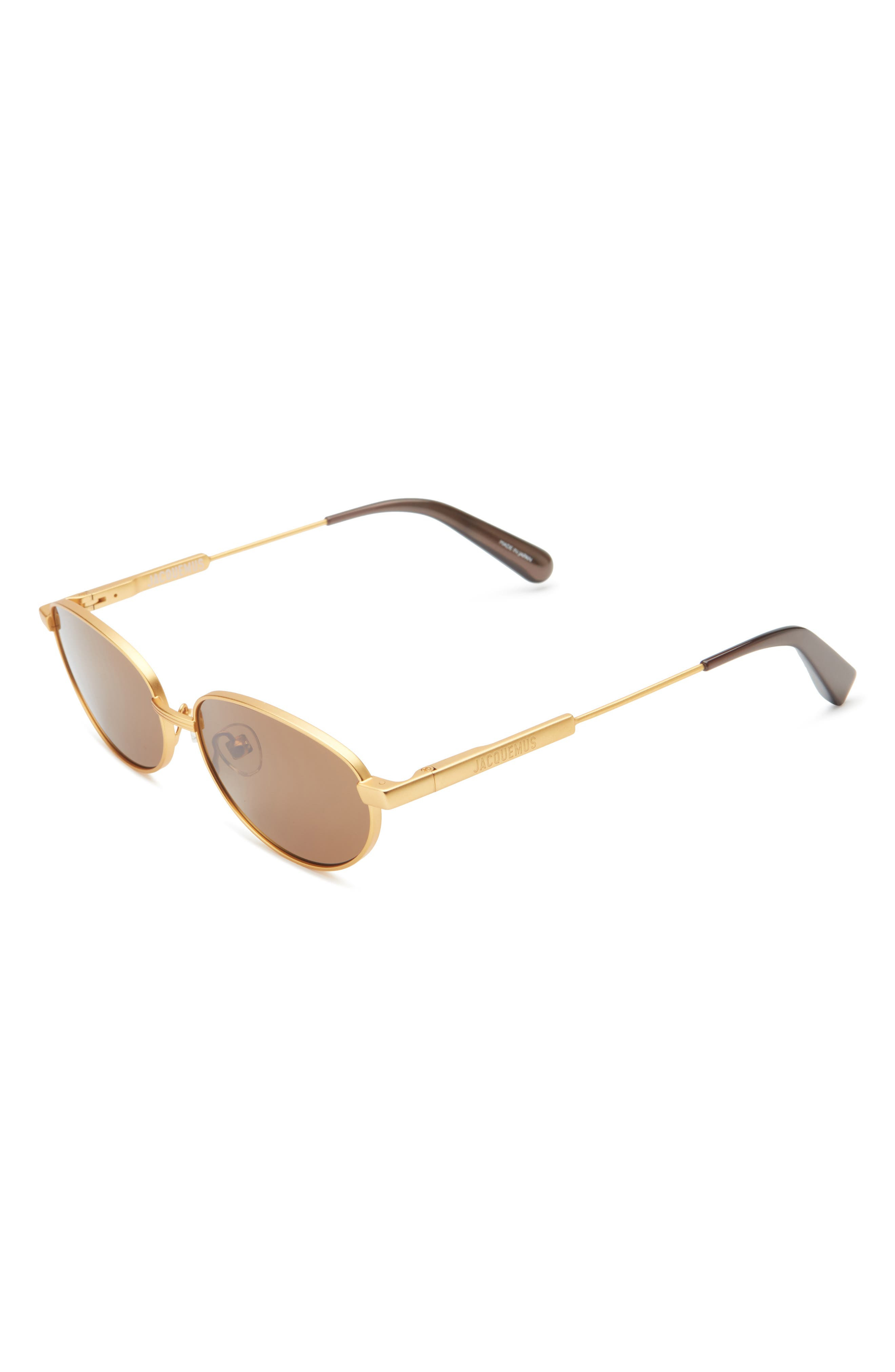 Jacquemus Les Lunettes Alba Sunglasses in Gold/Metallic Brown/Brown at Nordstrom - 2