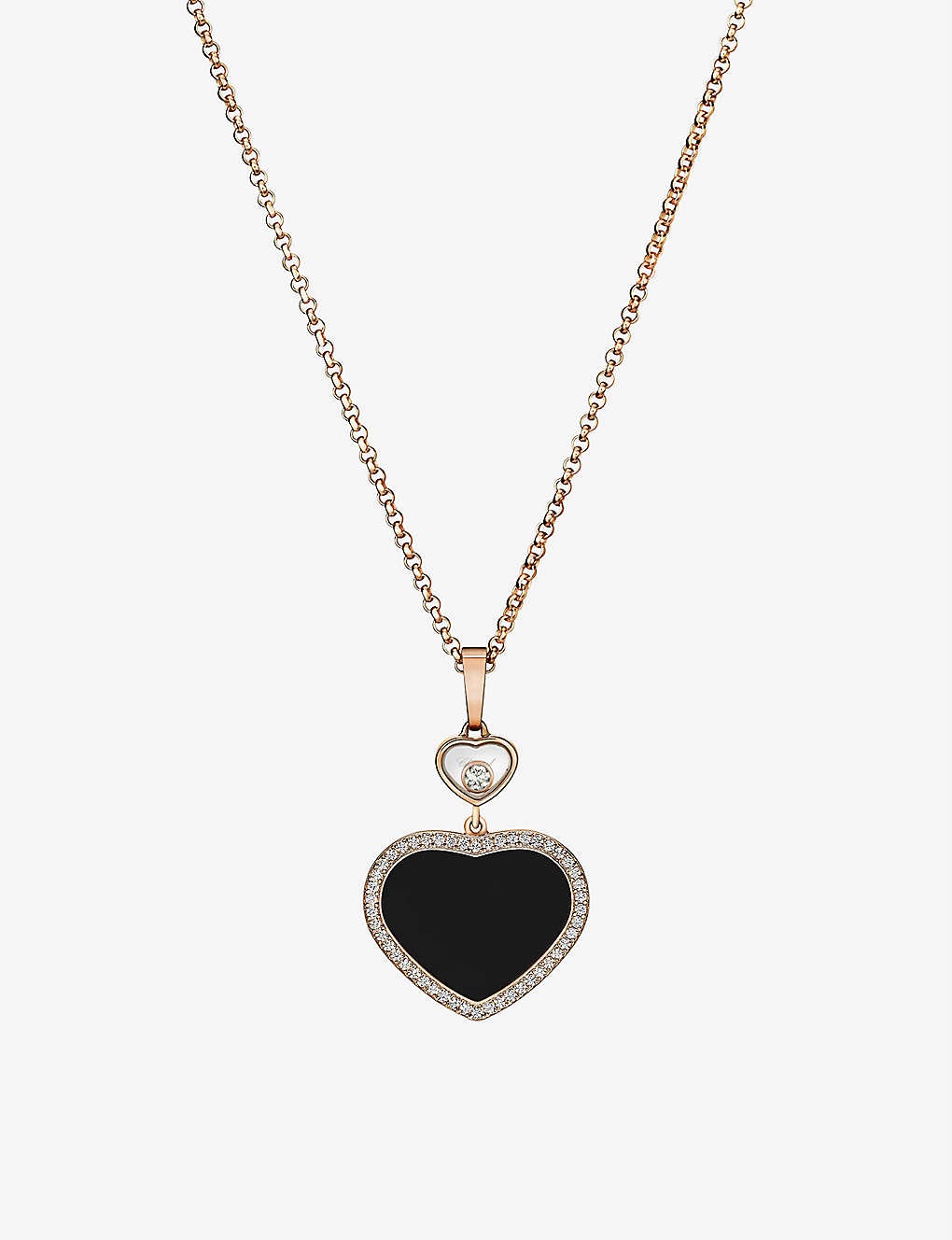 Happy Hearts 18ct rose-gold and 0.24ct diamond pendant necklace - 1