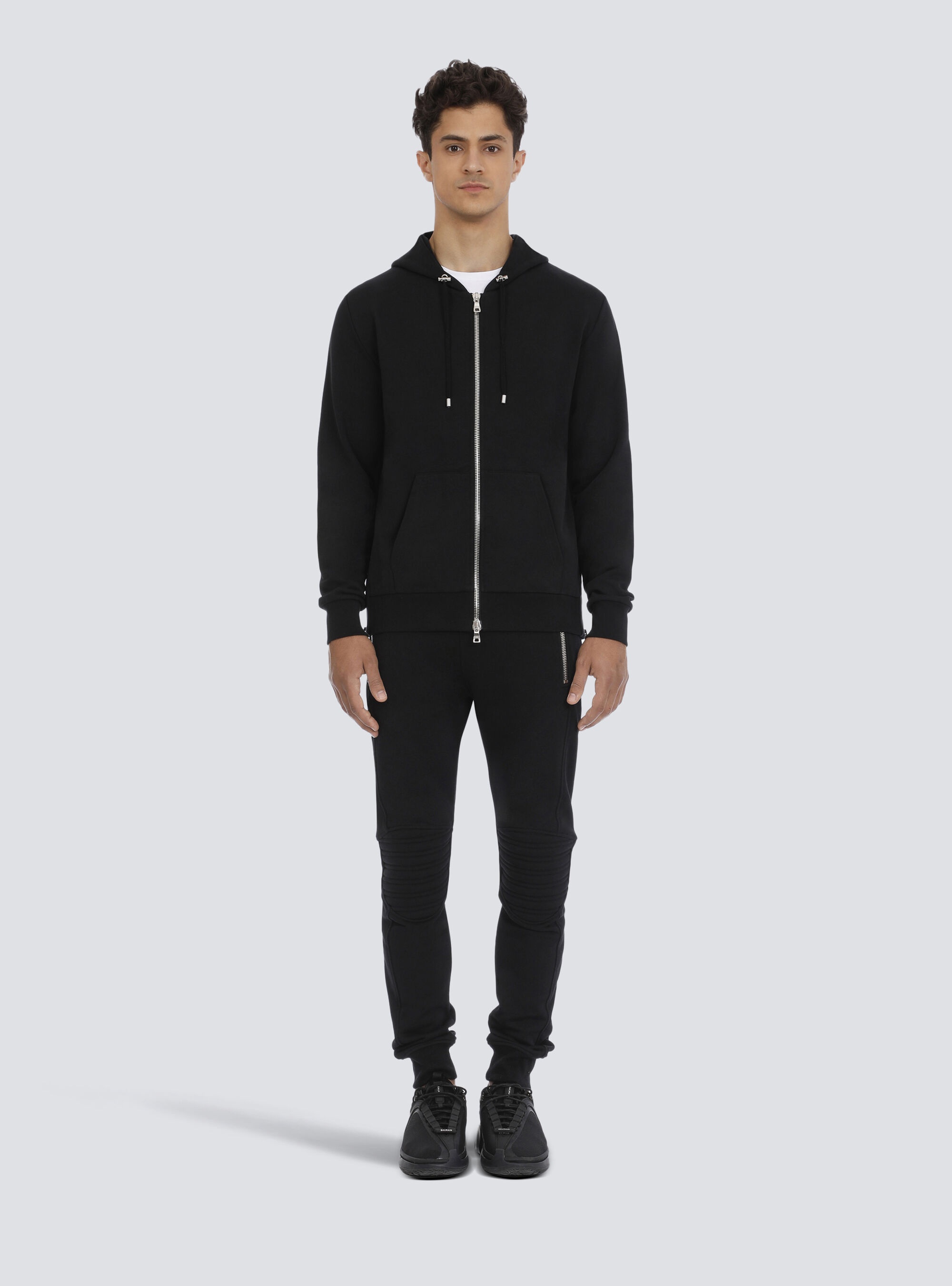 Eco-designed cotton sweatshirt with Balmain logo print - 3
