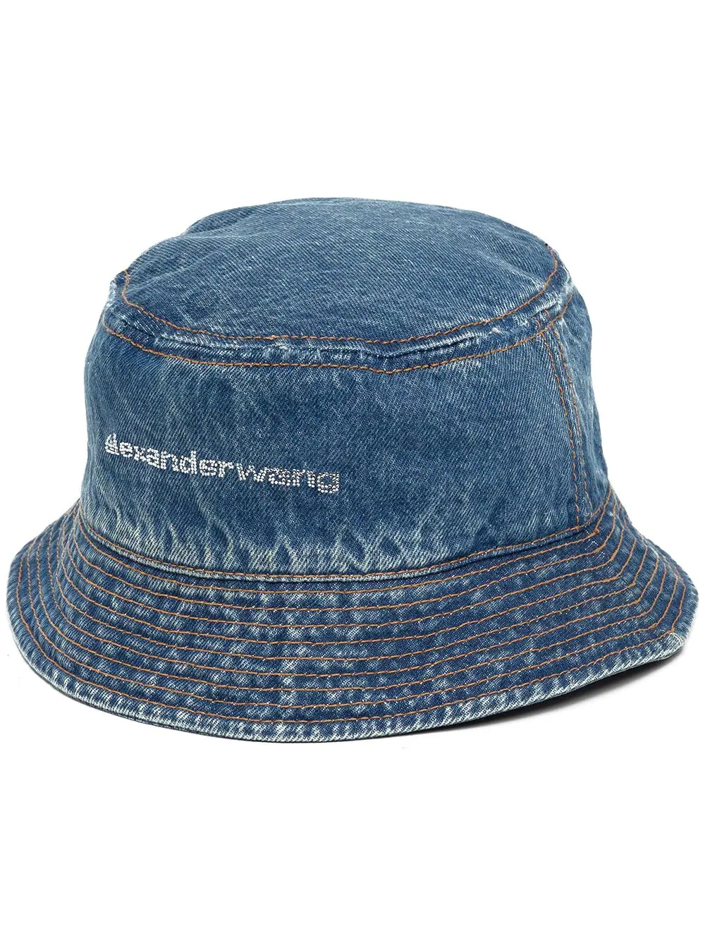 logo-studded denim bucket hat - 1