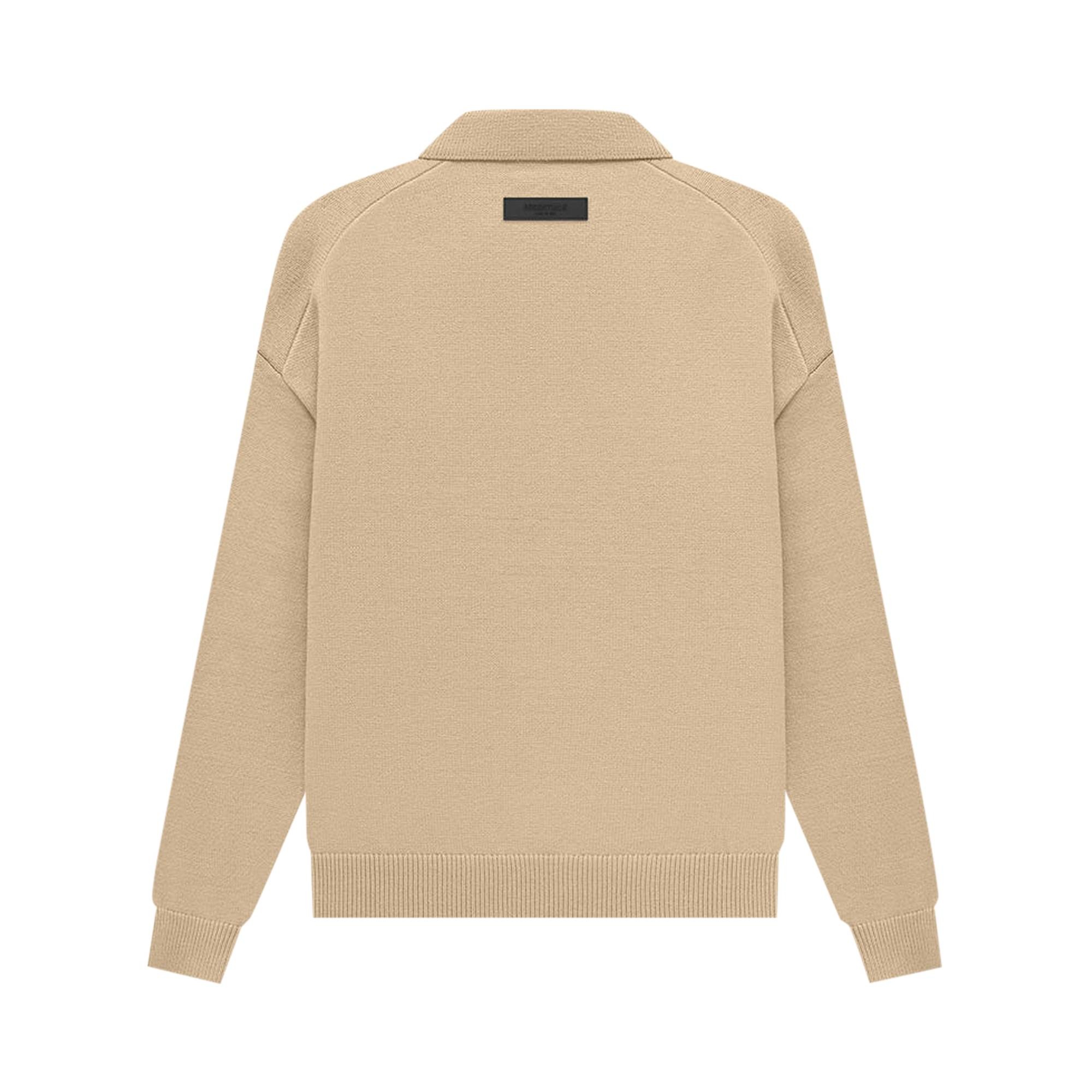 Fear of God Essentials Knit Long-Sleeve Polo 'Sand' - 2