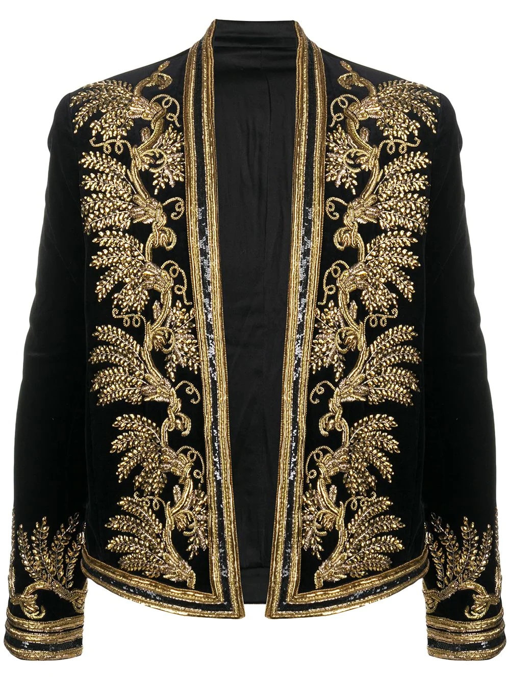 embroidered velvet Spencer jacket - 1