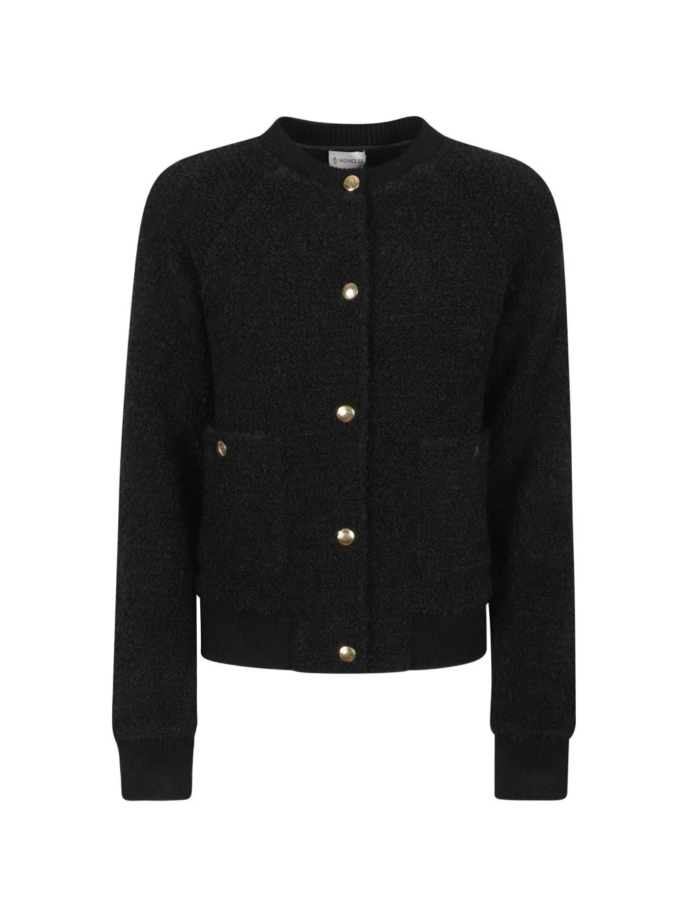 bouclé-knit button-up cardigan - 1