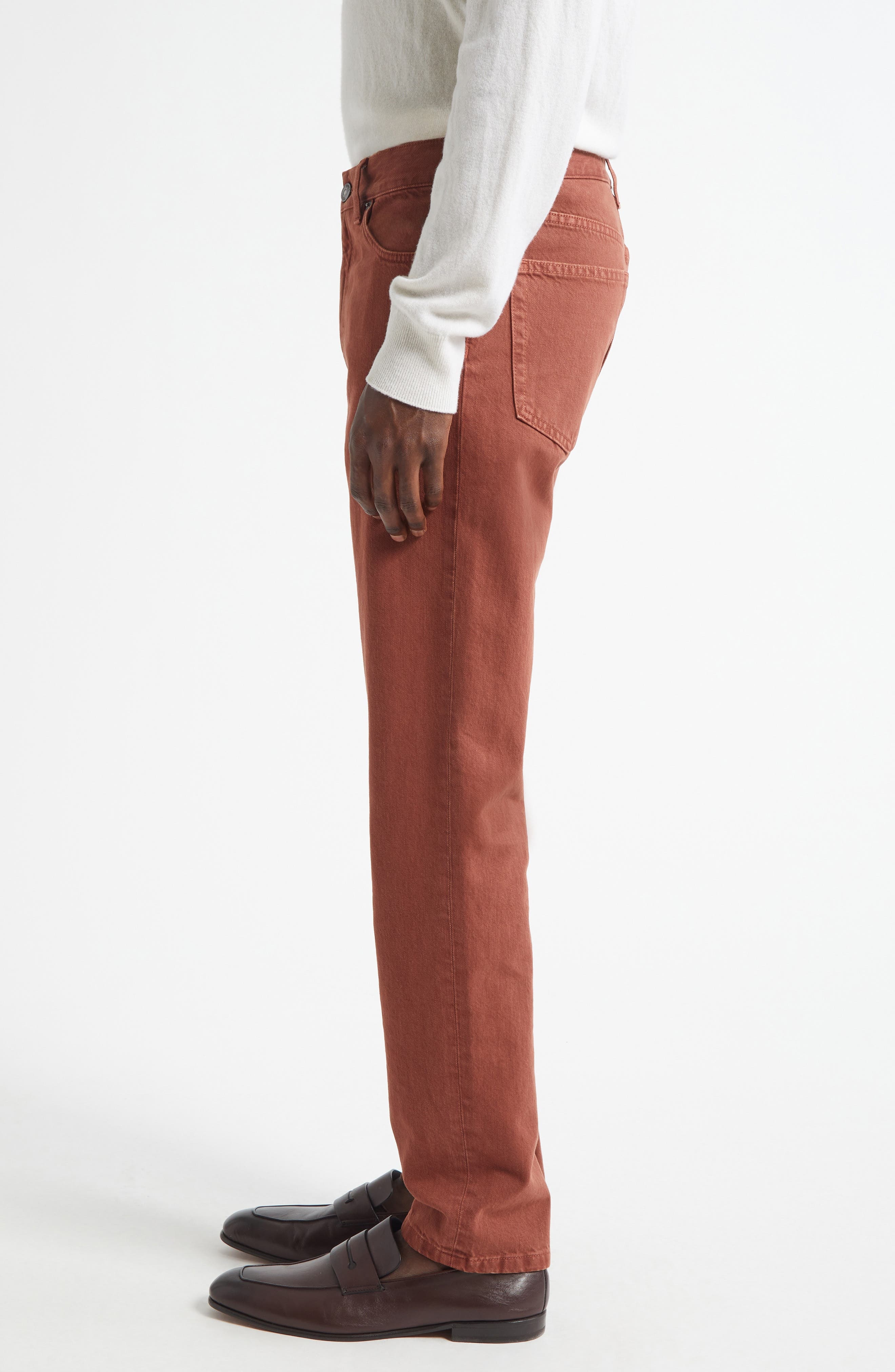 ZEGNA City Fit Nonstretch Denim Jeans in Dark Red Solid at Nordstrom - 3