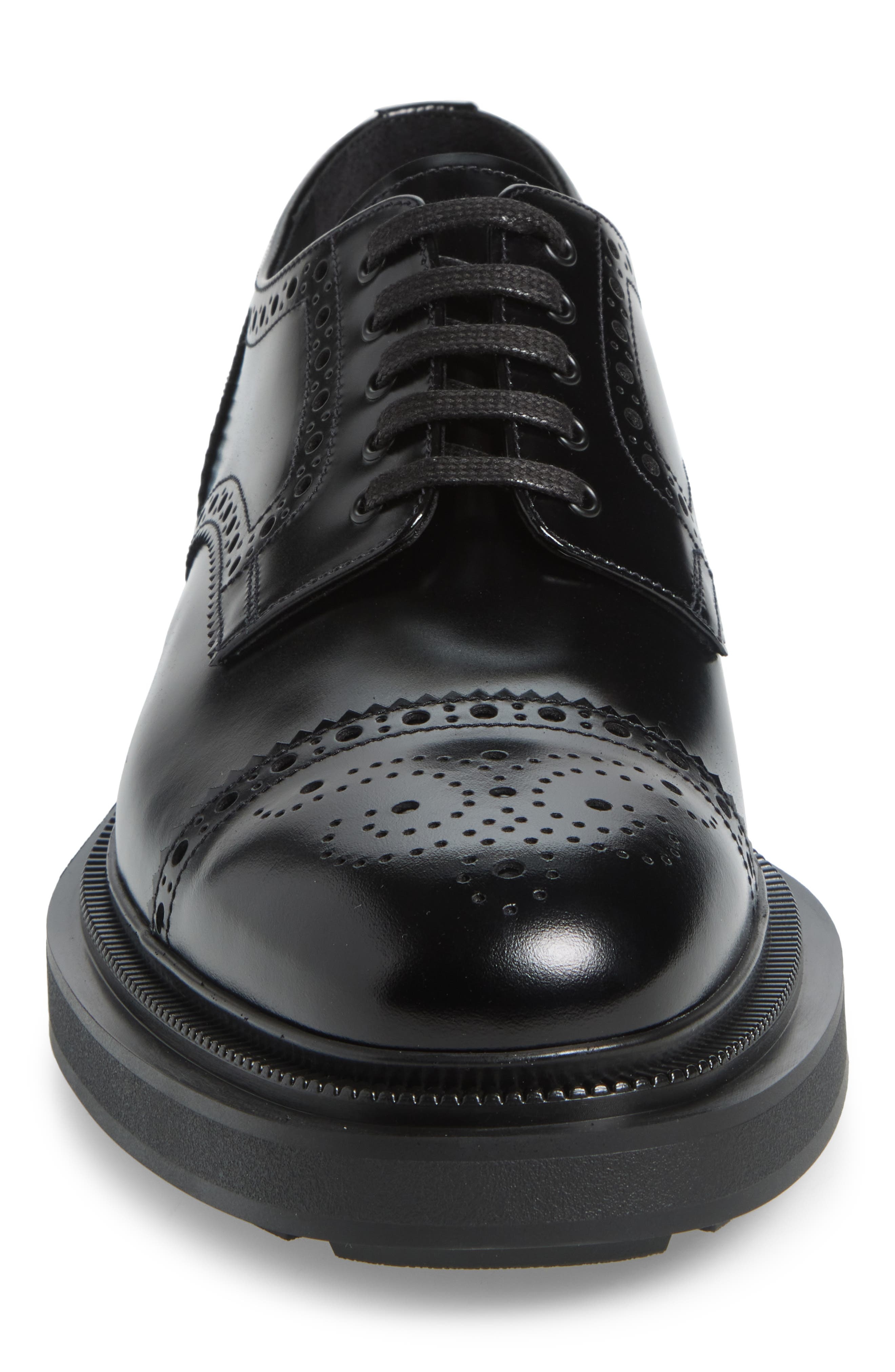 Prada Tyrone Brogue Cap Toe Derby in Nero at Nordstrom - 4