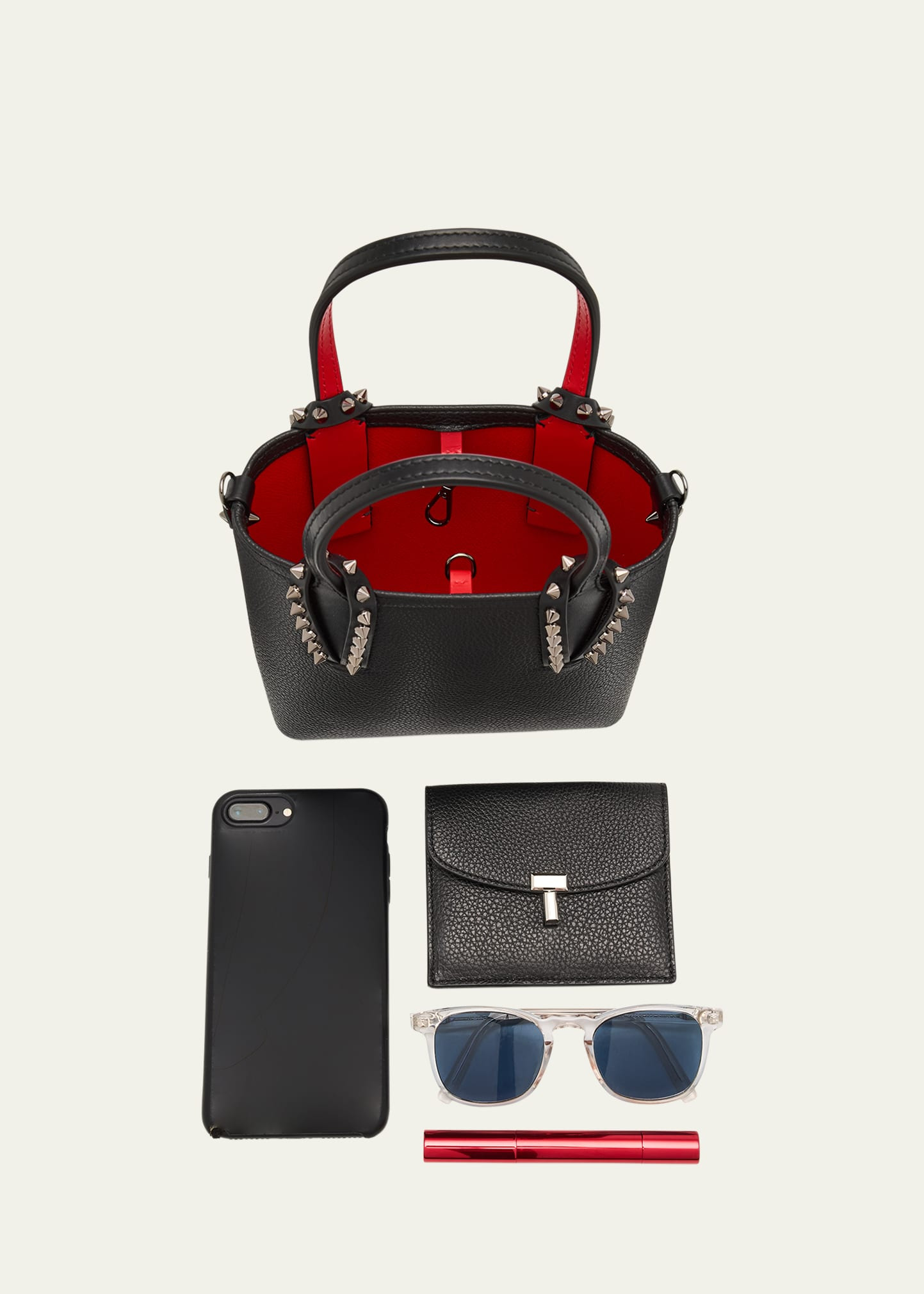 Cabata Empire Leather Spike Mini Tote Bag - 7