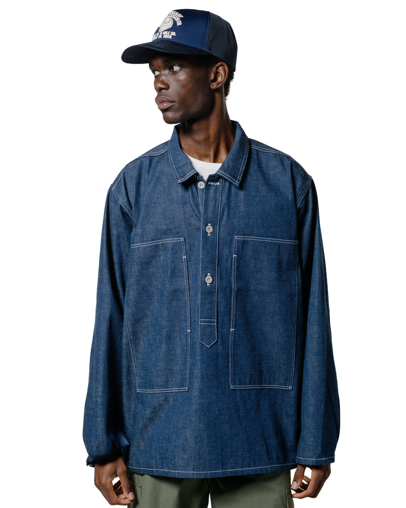 The Real McCoys MJ25005 Jumper, Working, Denim, Blue Indigo outlook