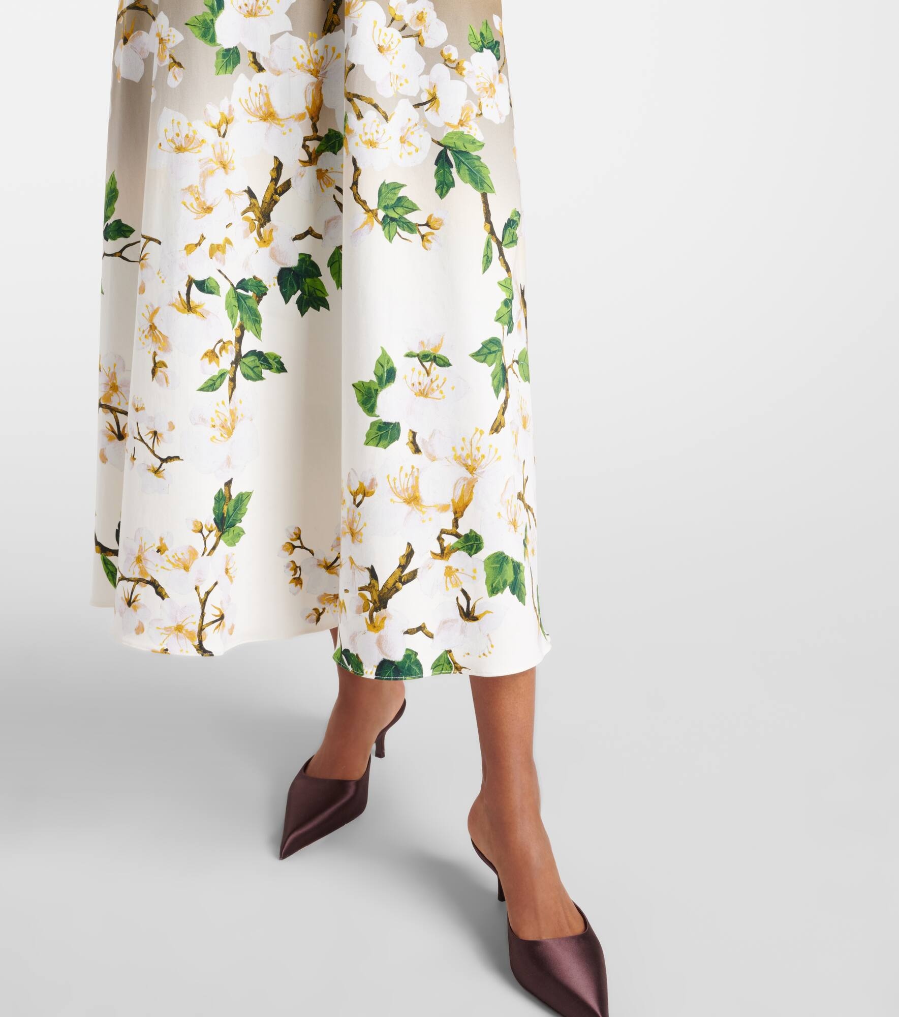 Floral ombré cotton-blend cocktail dress - 6