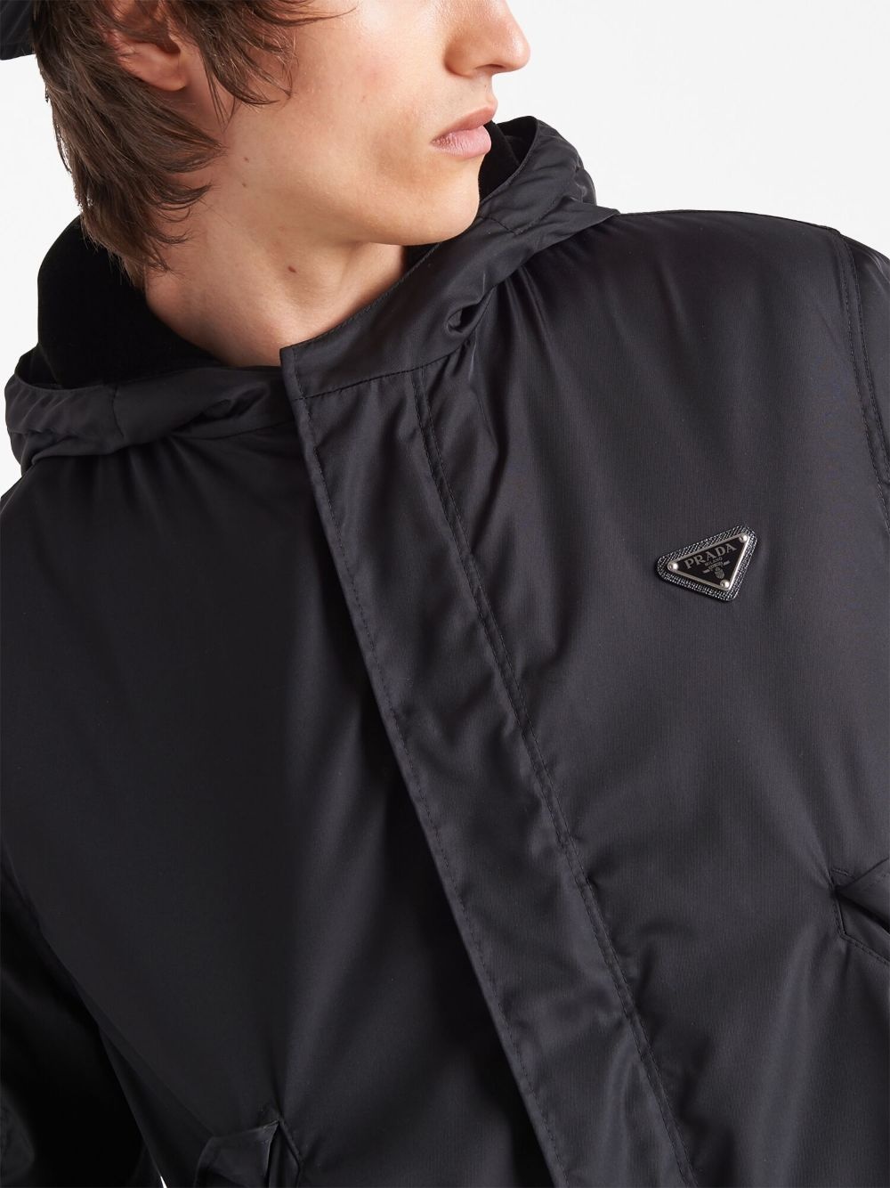 Re-Nylon hooded coat - 3