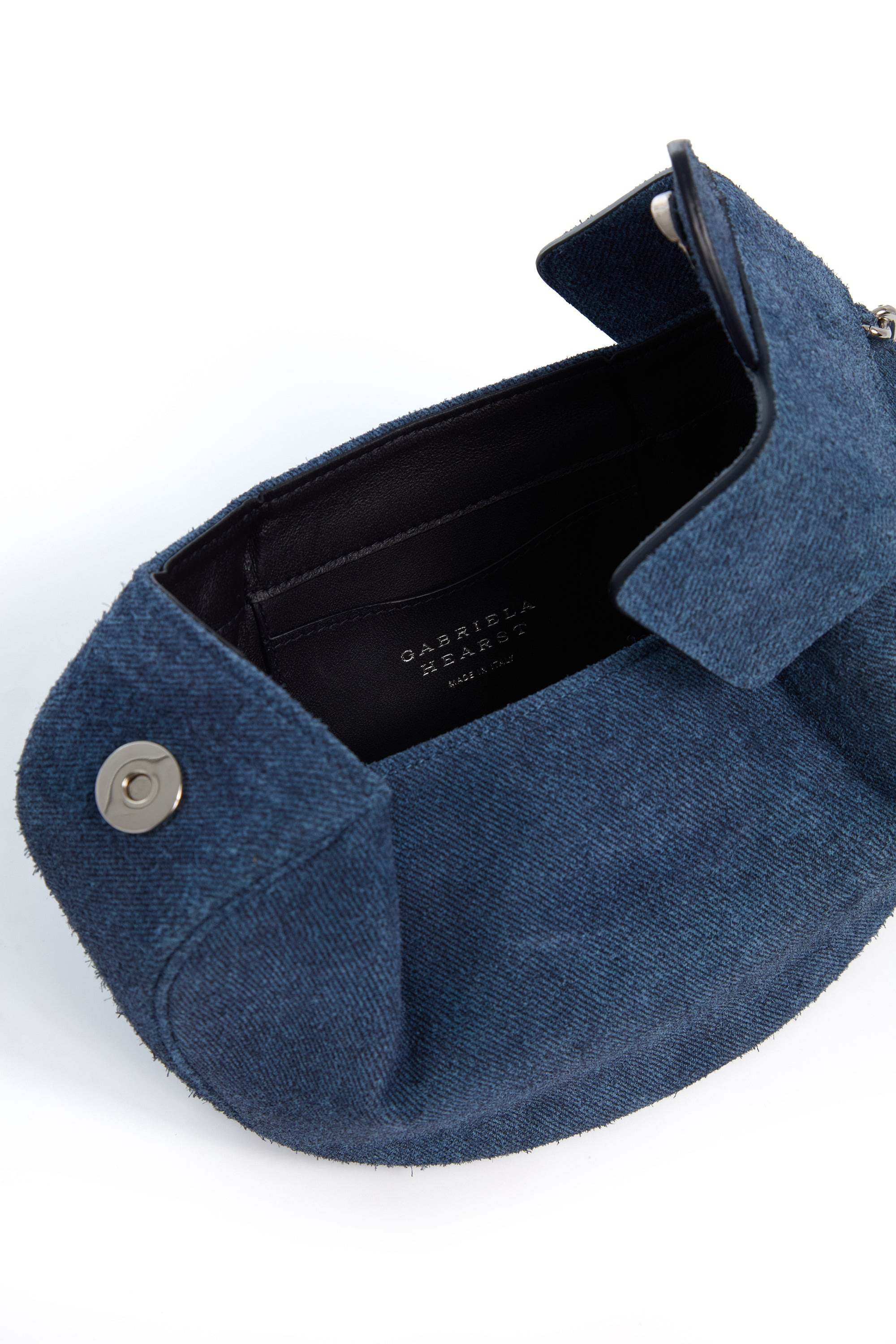 Soft Demi Clutch in Medium Blue Suede Denim - 4