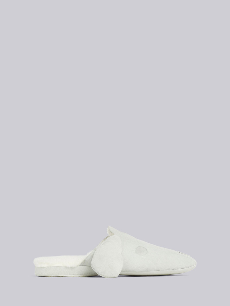 White Shearling and Suede Hector Slipper 1