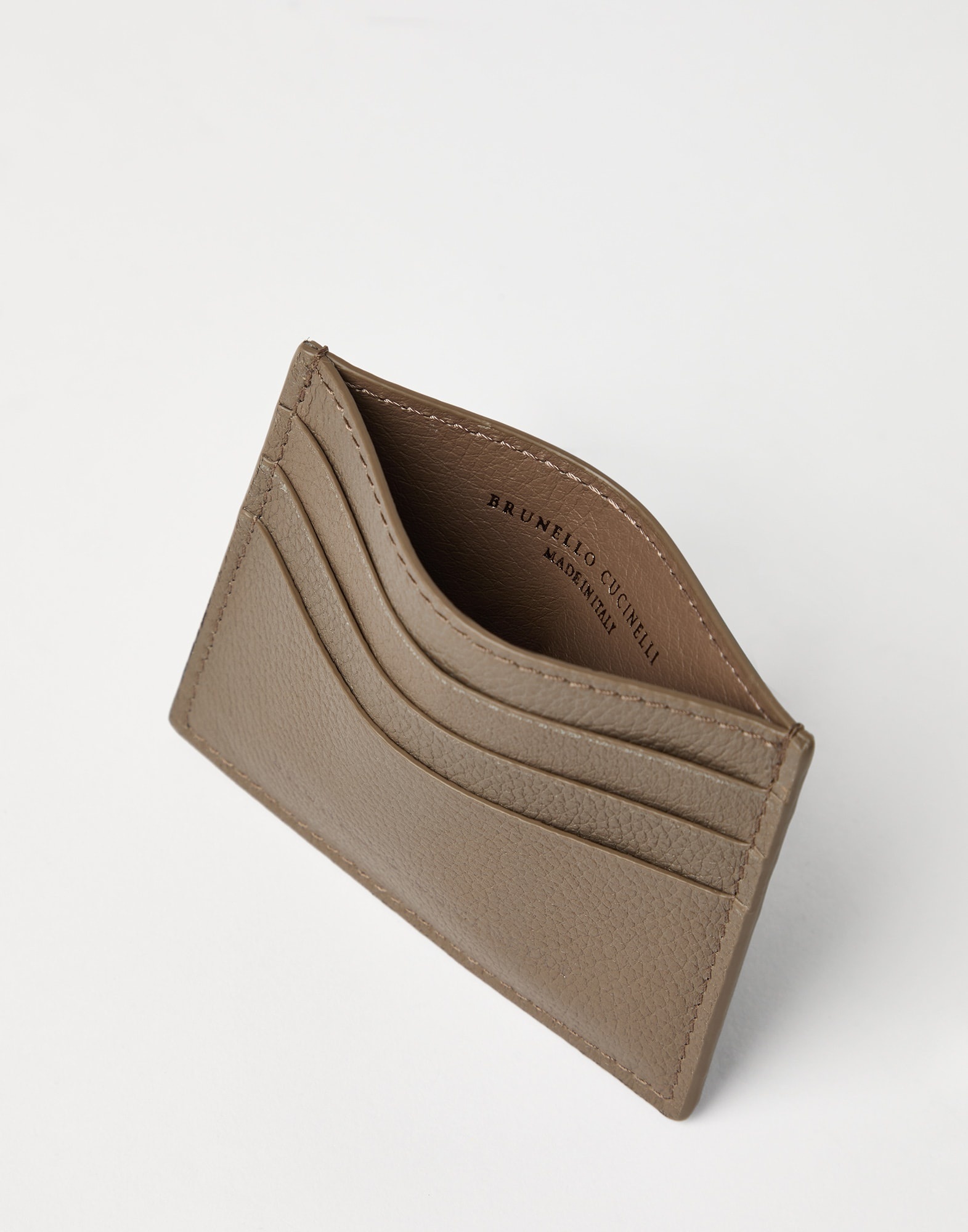 Grained leather card case - 3