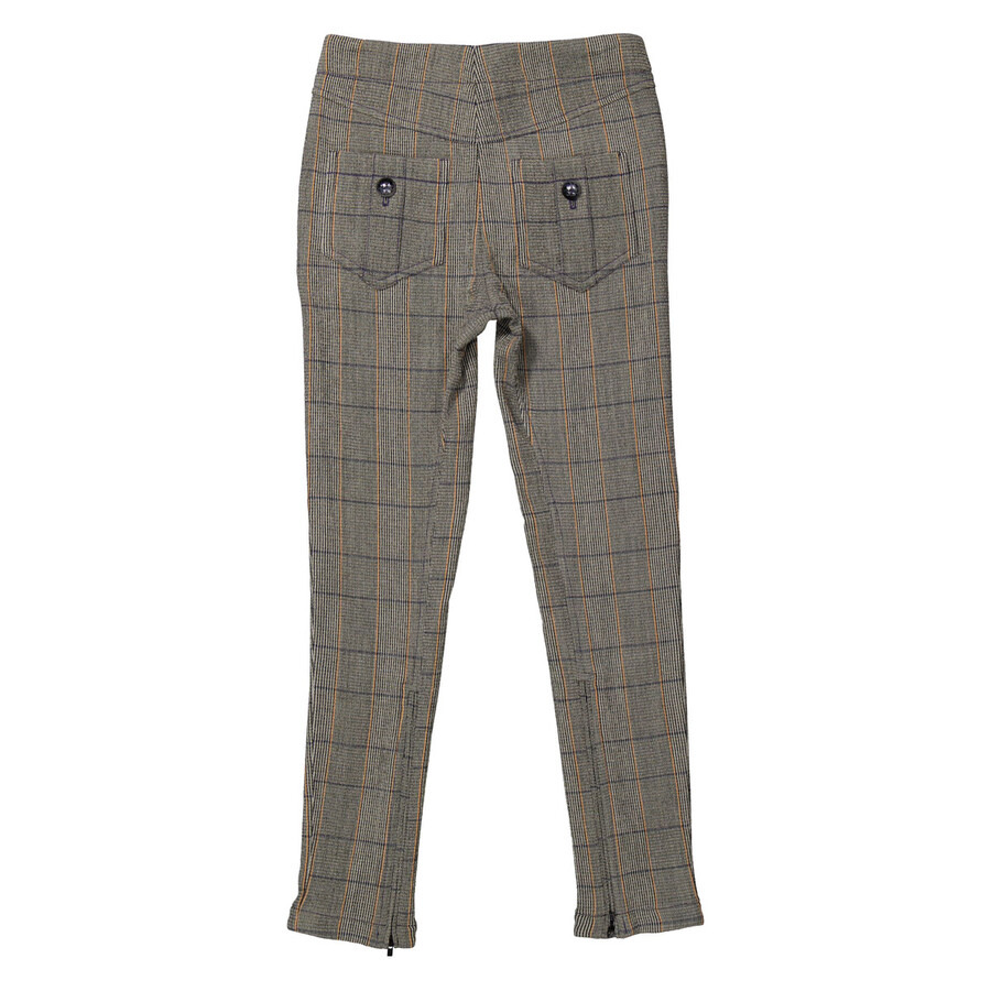 Chloe Ladies Yellow Checked Cropped Leggings, Brand Size 36 (US Size 4) - 2