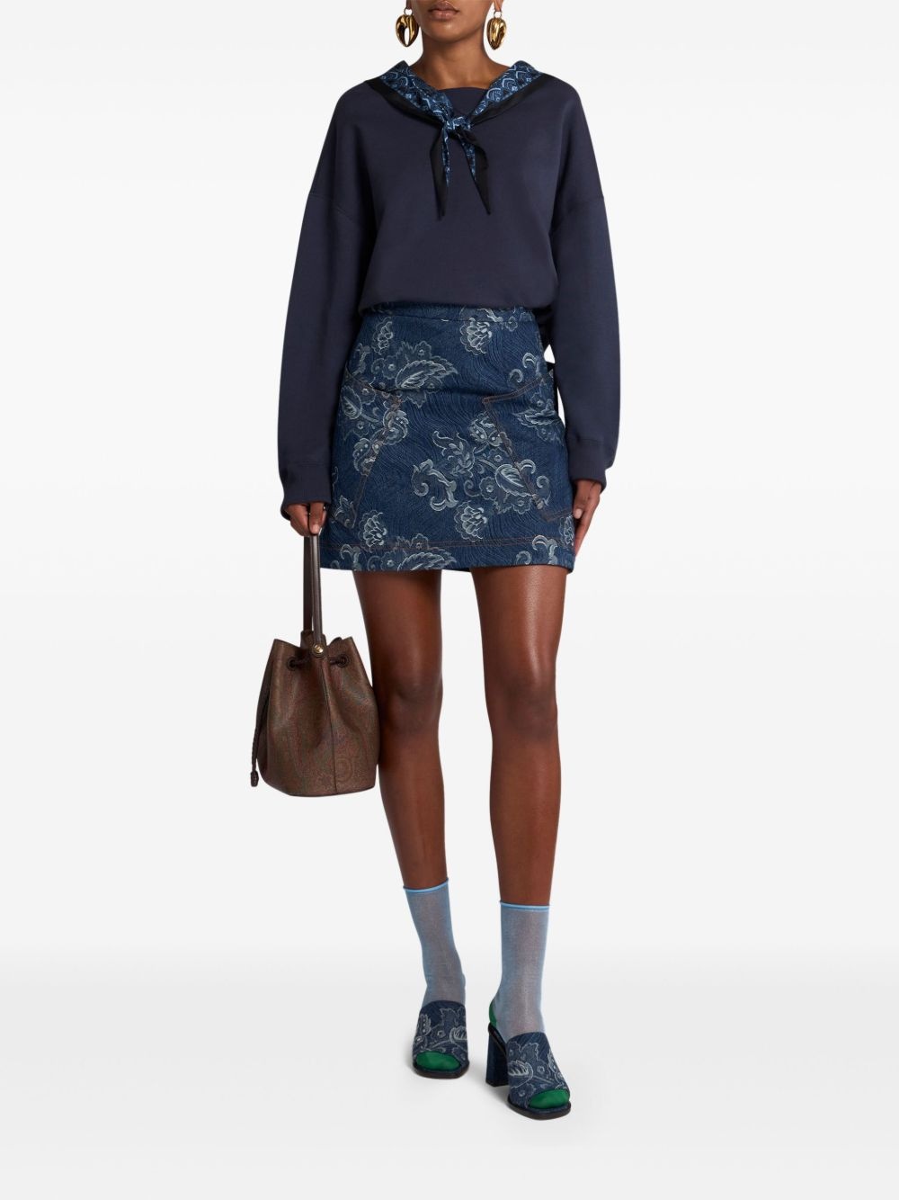 denim mini skirt - 2