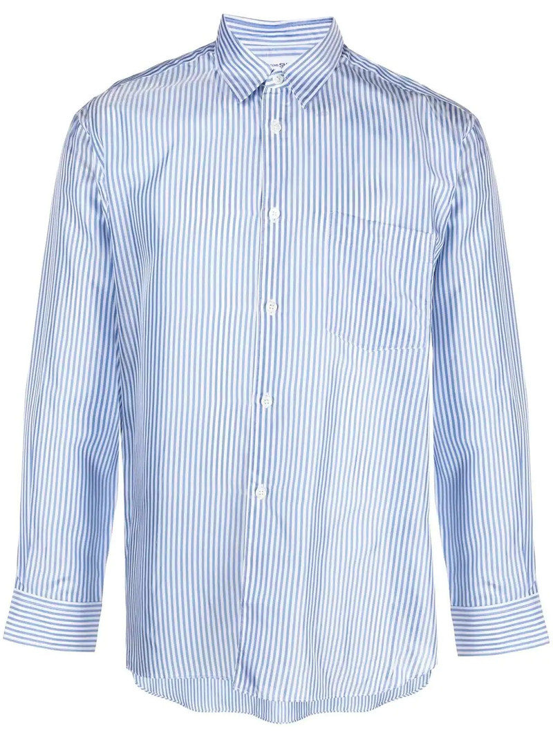 vertical stripe-print shirt 1