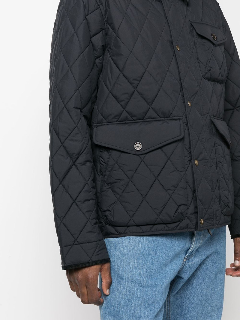 diamond-quilt button-fastening jacket 5