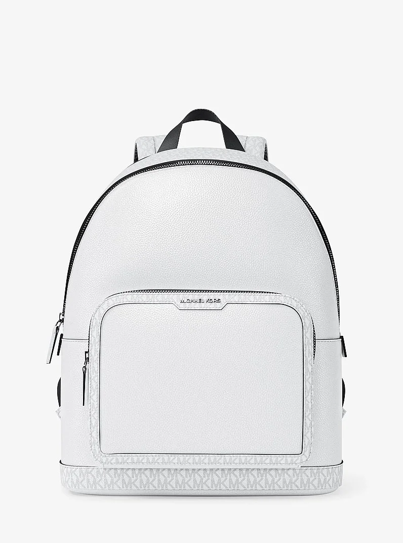 Cooper Medium Pebbled Leather and Signature Logo Commuter Backpack - 1