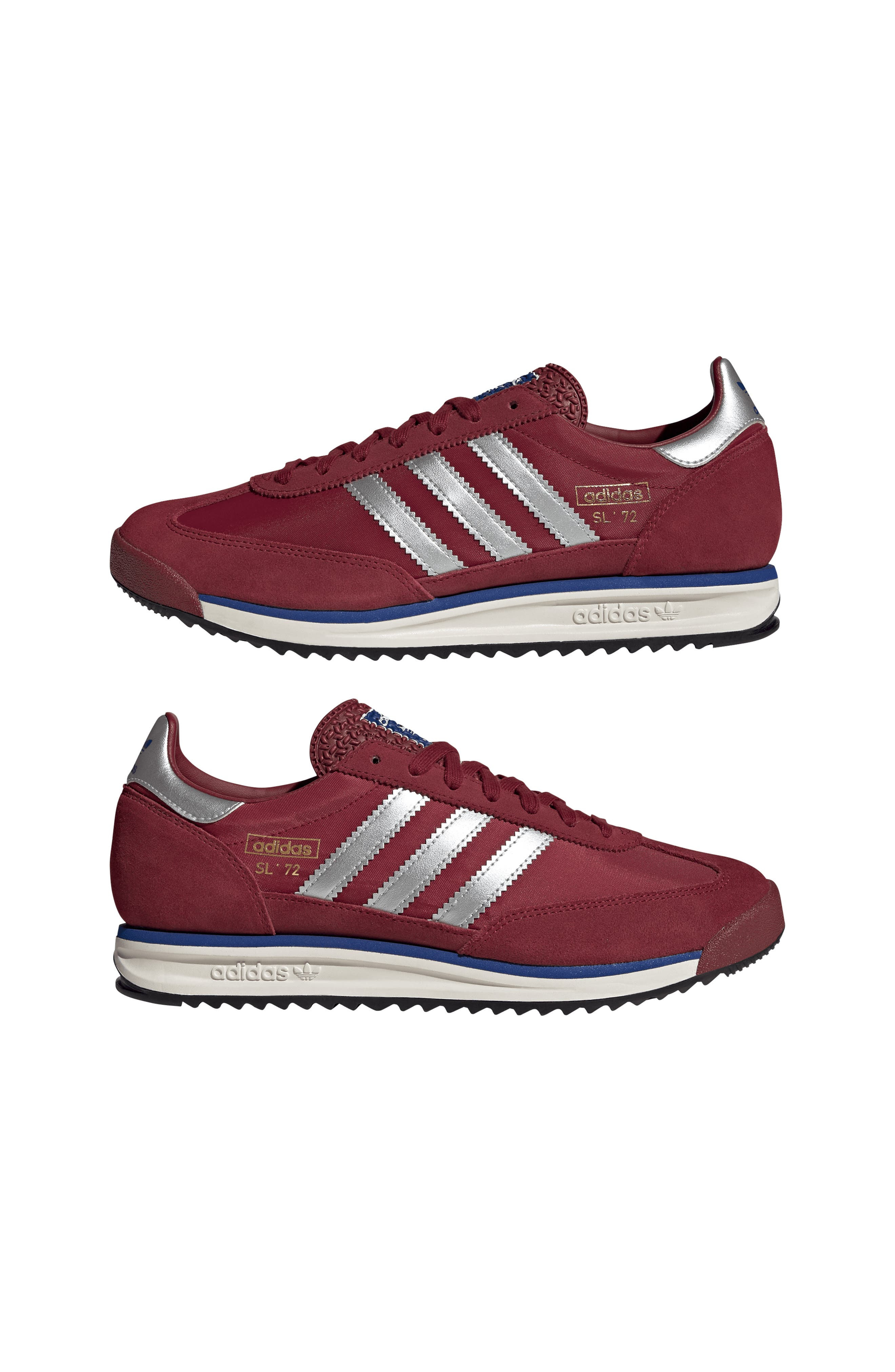 adidas Gender Inclusive SL 72 RS Sneaker in Maroon/Silver Met/Off White at Nordstrom - 8