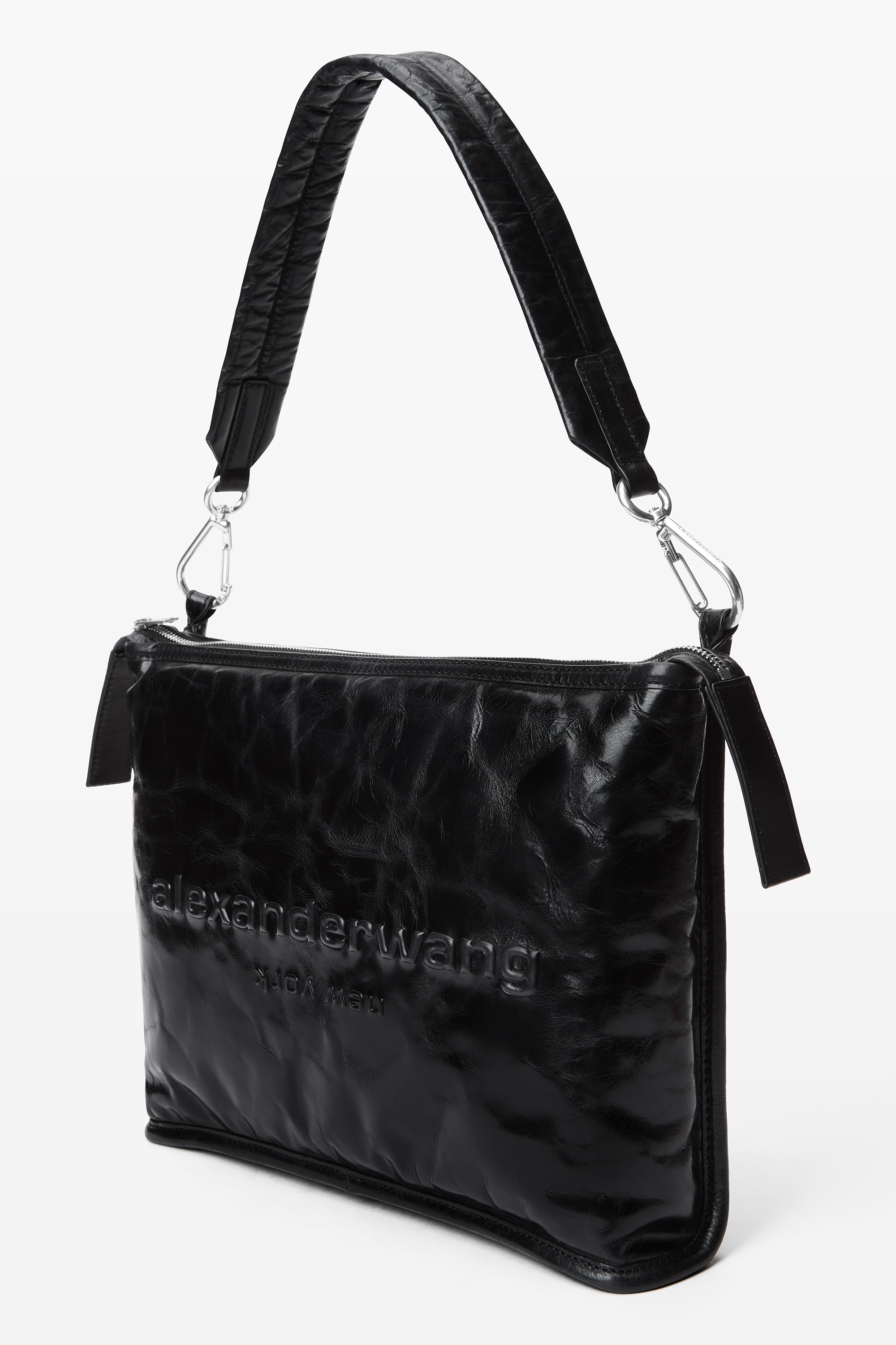 Punch Tech Shoulder Bag in Crackle Patent Leather - 2