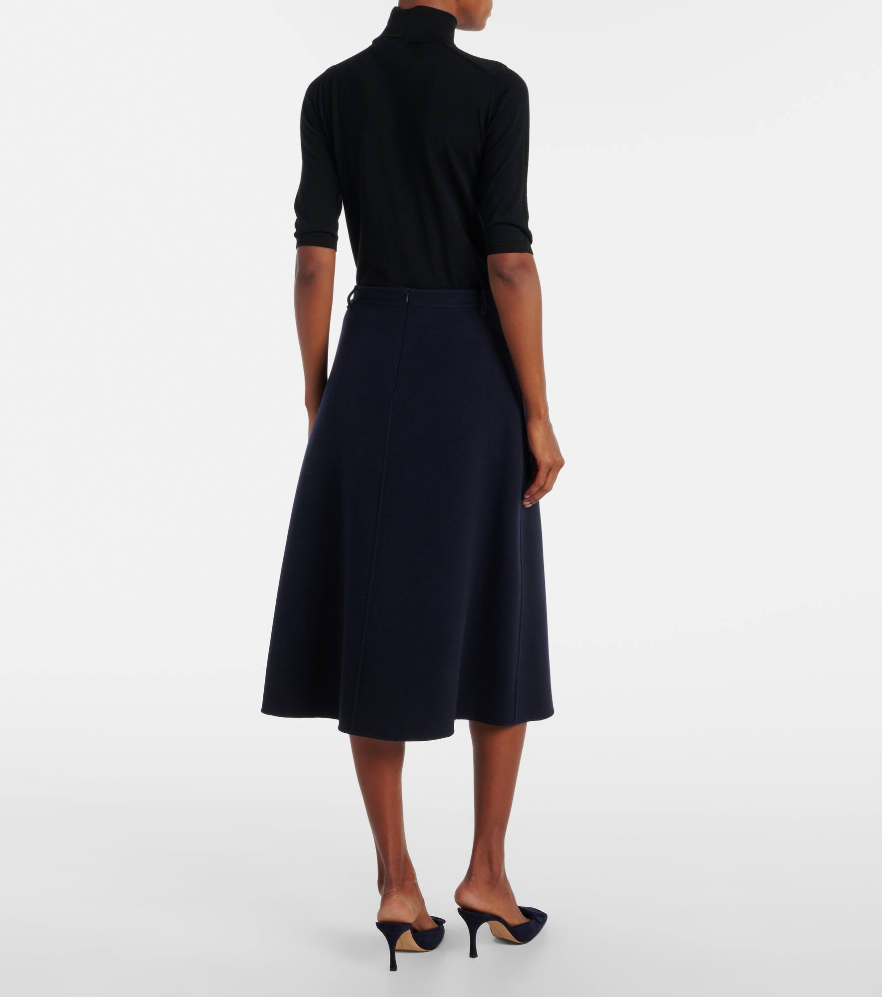 Gloria virgin wool midi skirt - 3