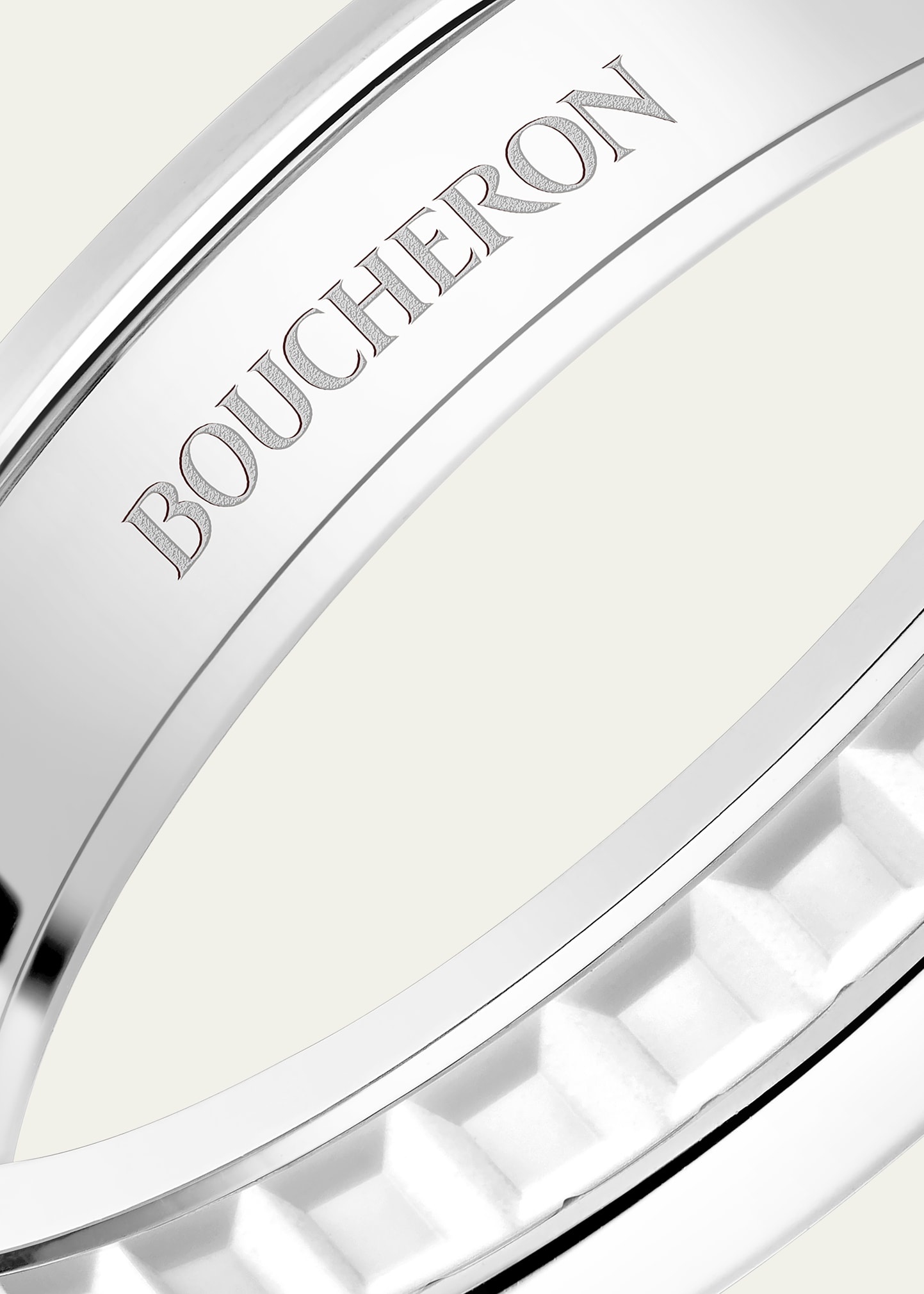 18K White Gold Quatre Double Wedding Band Ring, White Edition - 3