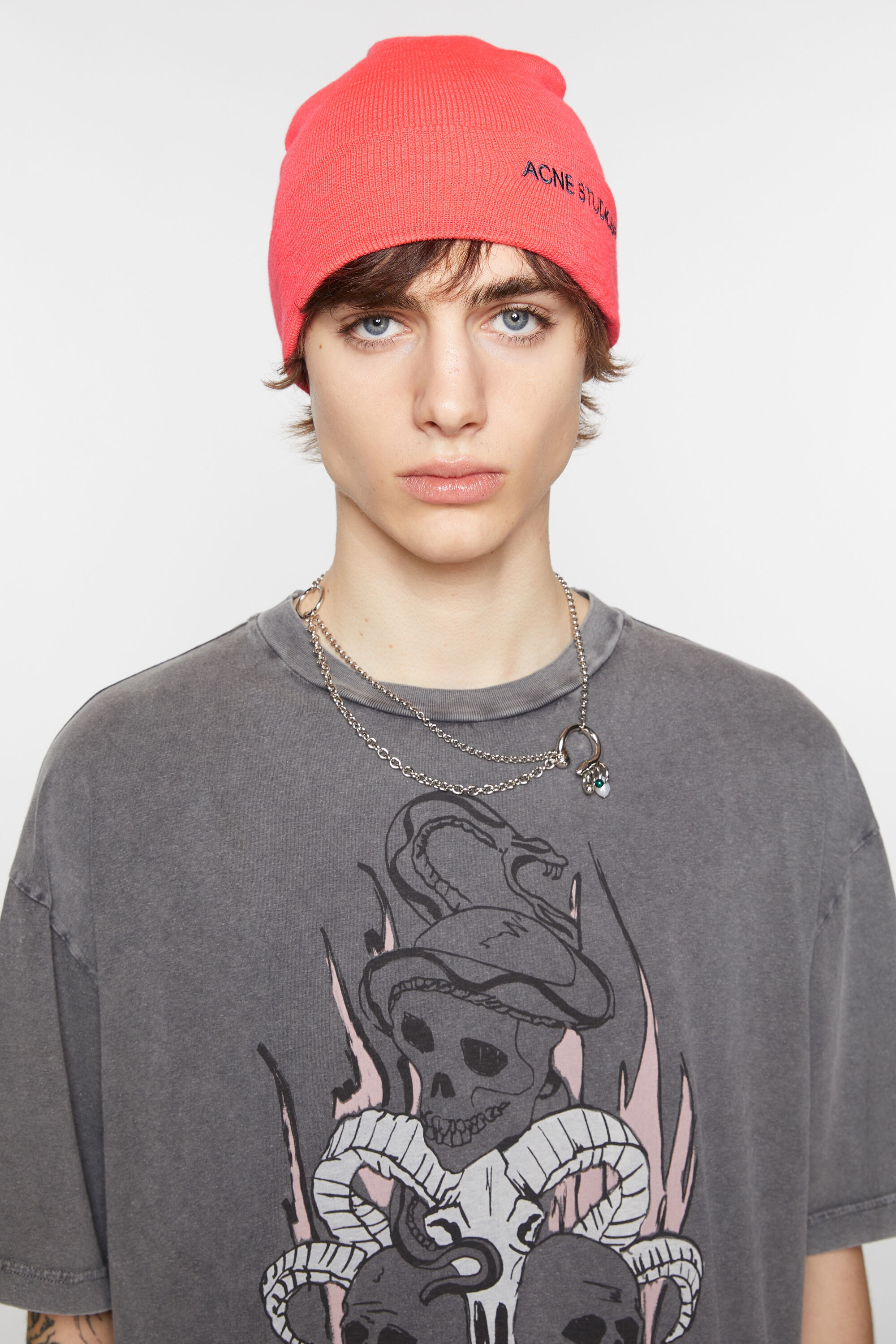 Embroidered logo beanie - Fluo pink - 3