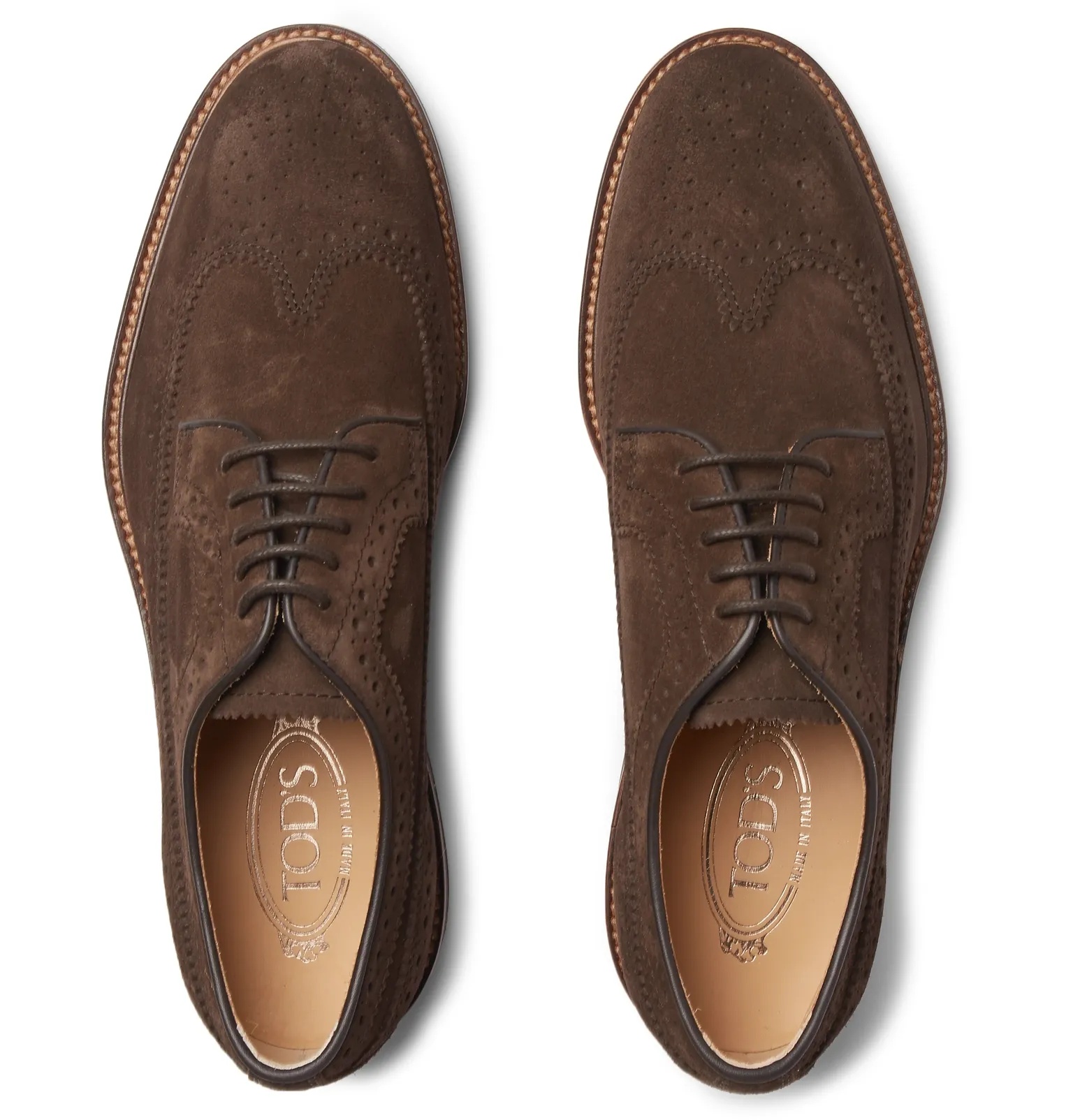 Suede Wingtip Brogues - 8