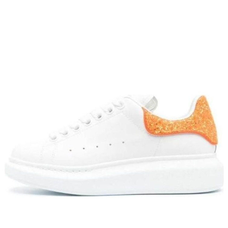 (WMNS) Alexander McQueen Oversized Sneaker 'White Orange Glitter' 718239WIDJD8825 - 1