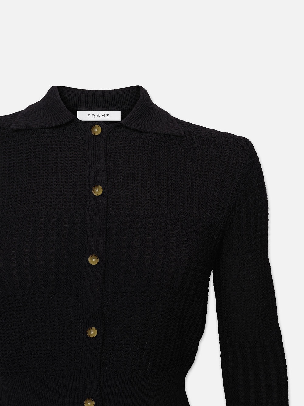 Shrunken Crochet Cardi in Black - 3