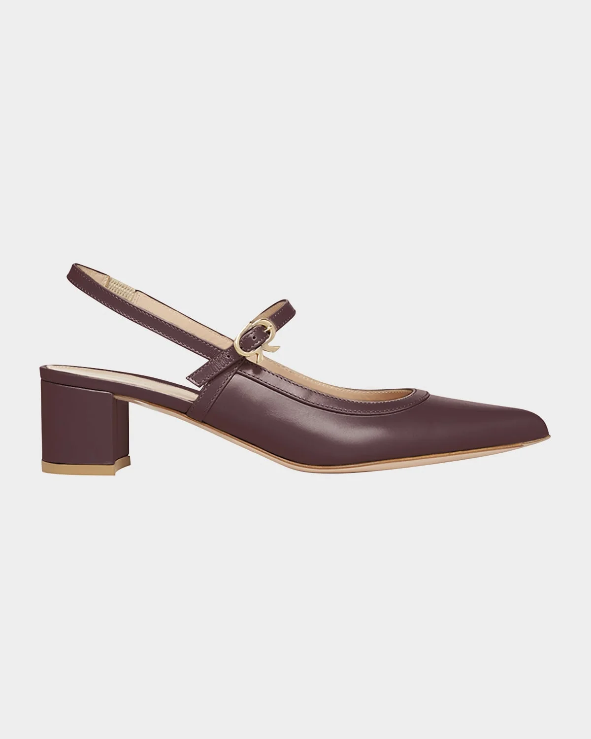 Calfskin Mary Jane Slingback Pumps - 1