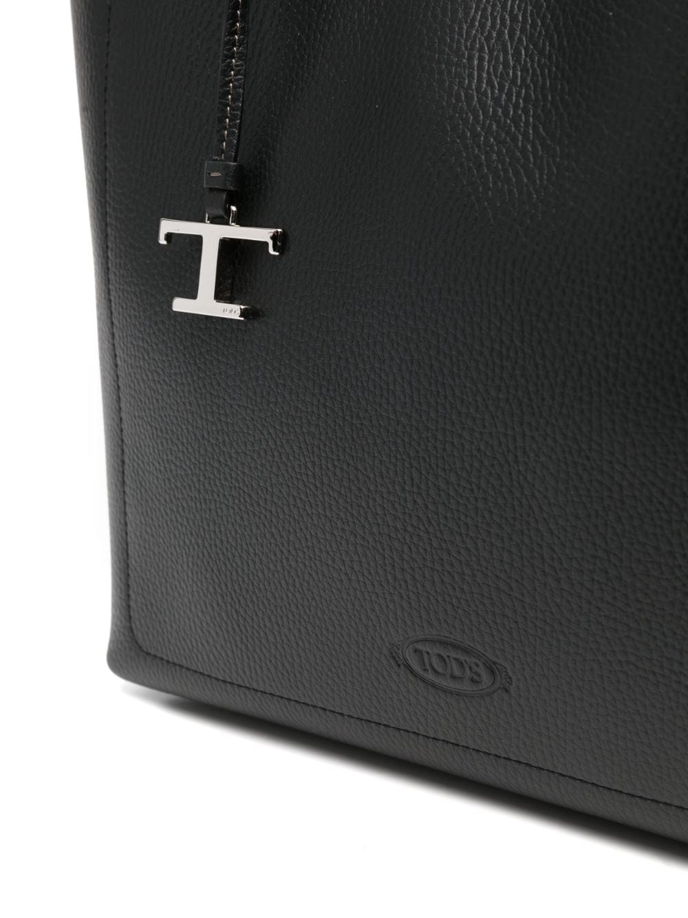 logo-charm leather tote bag - 4