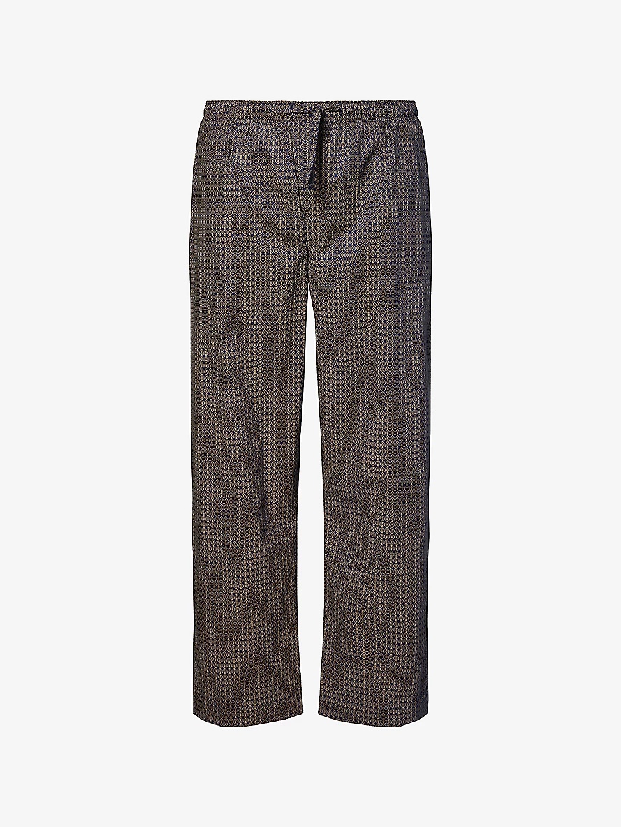 Nelson Graphic-Pattern Cotton Pyjama Bottoms - 1