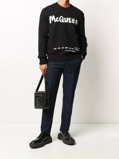 Alexander McQueen logo-intarsia crew-neck jumper outlook