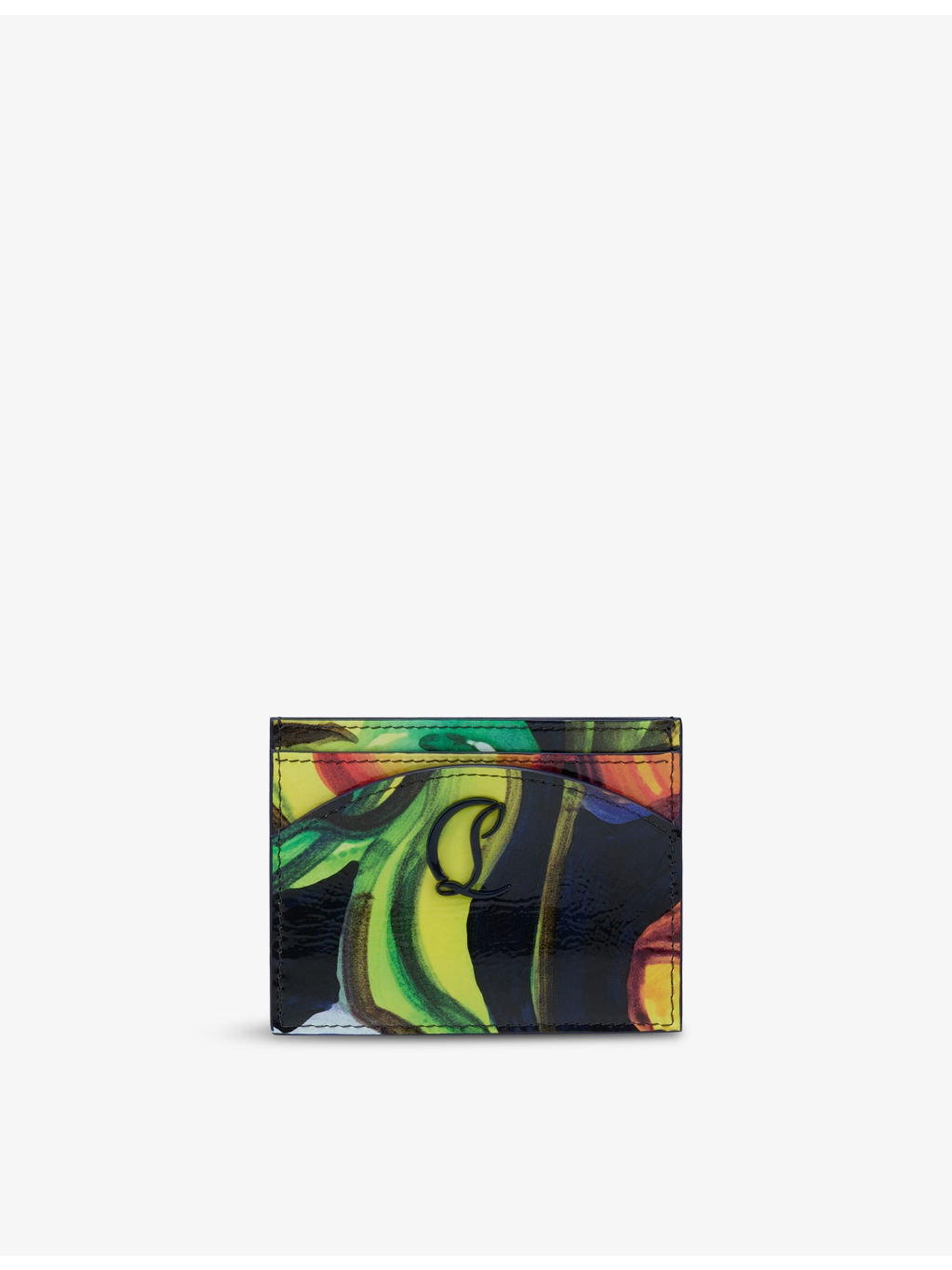Loubi54 Floral-Print Leather Card Holder - 1