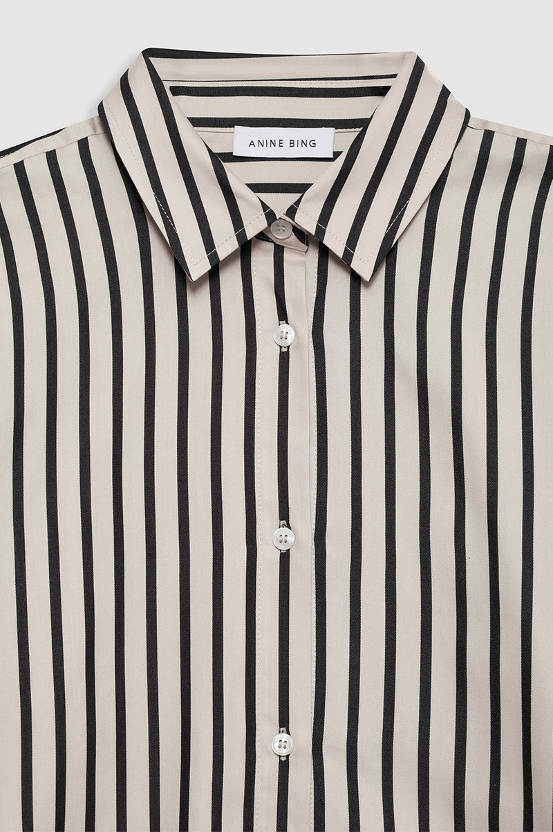 Plaza Shirt - Black And Tan Stripe 4
