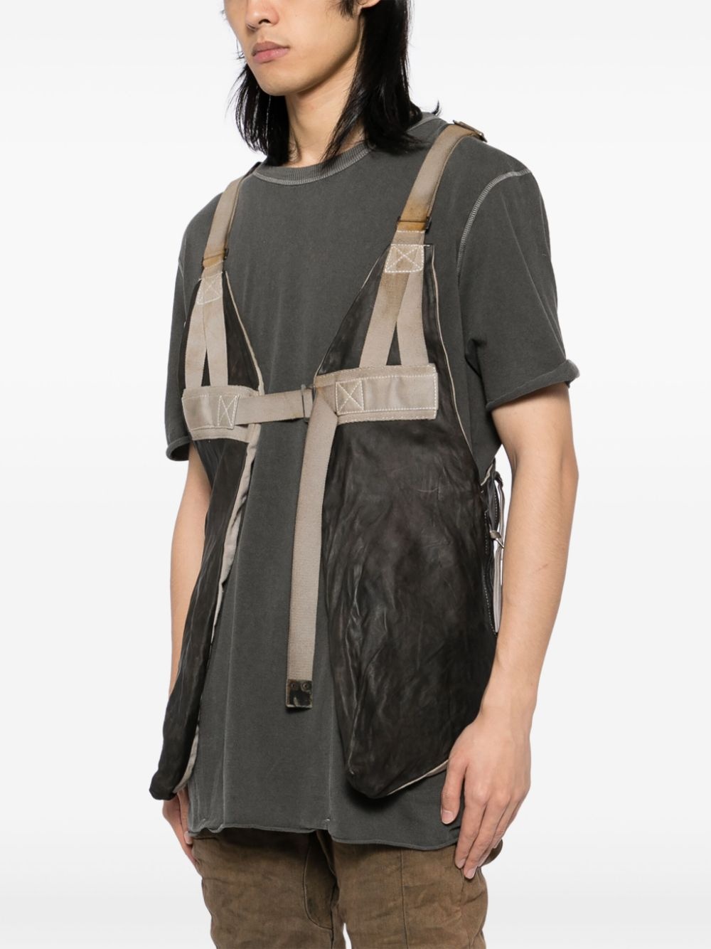 panelled buckled gilet - 3