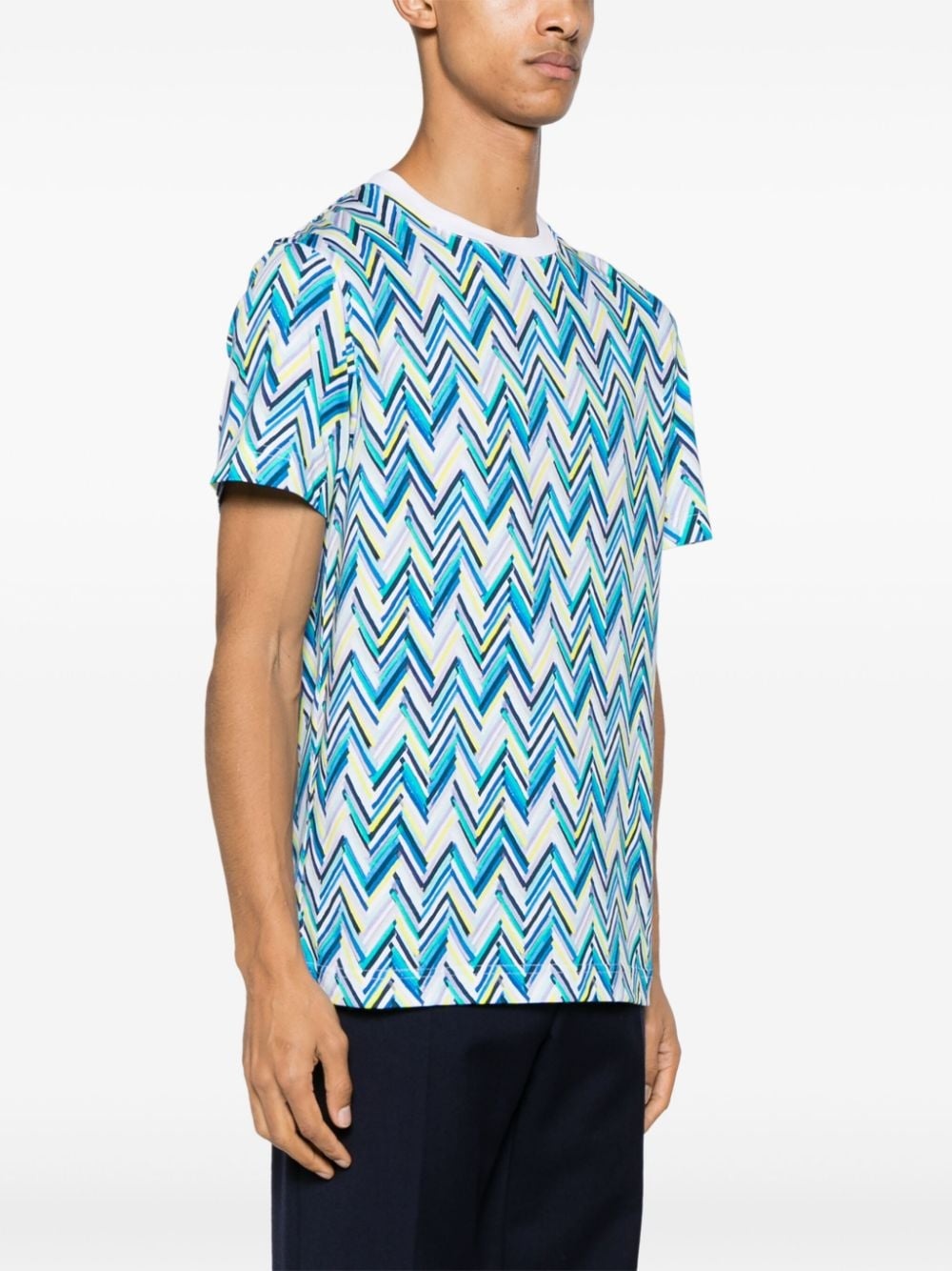 chevron-print cotton T-shirt - 3