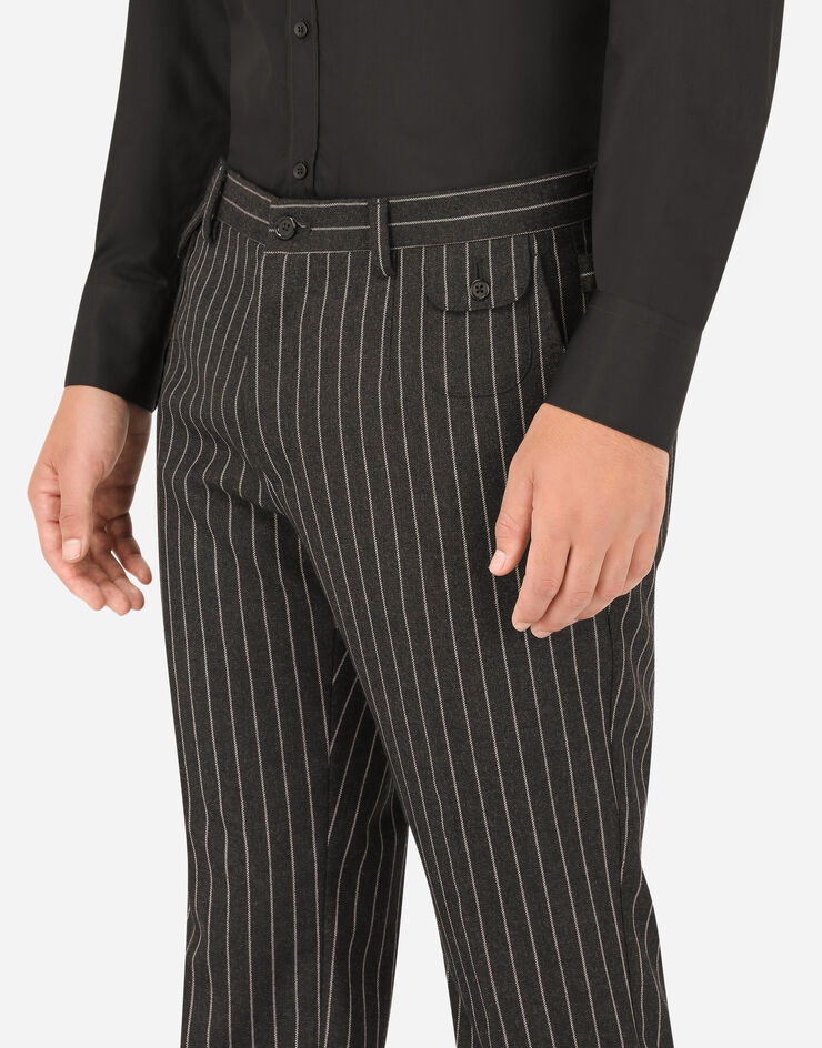 Pinstripe wool pants - 4