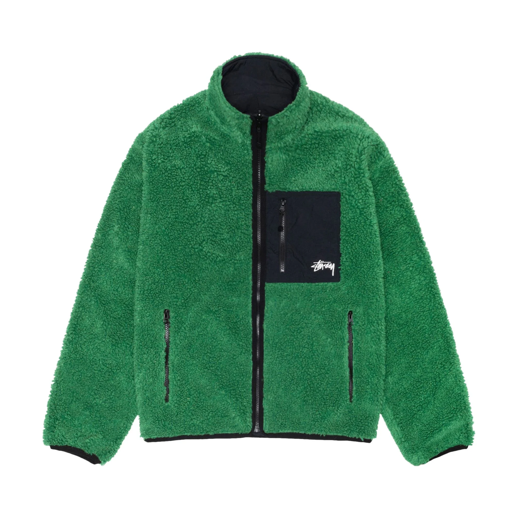 Stussy Sherpa Reversible Jacket 'Green' - 1