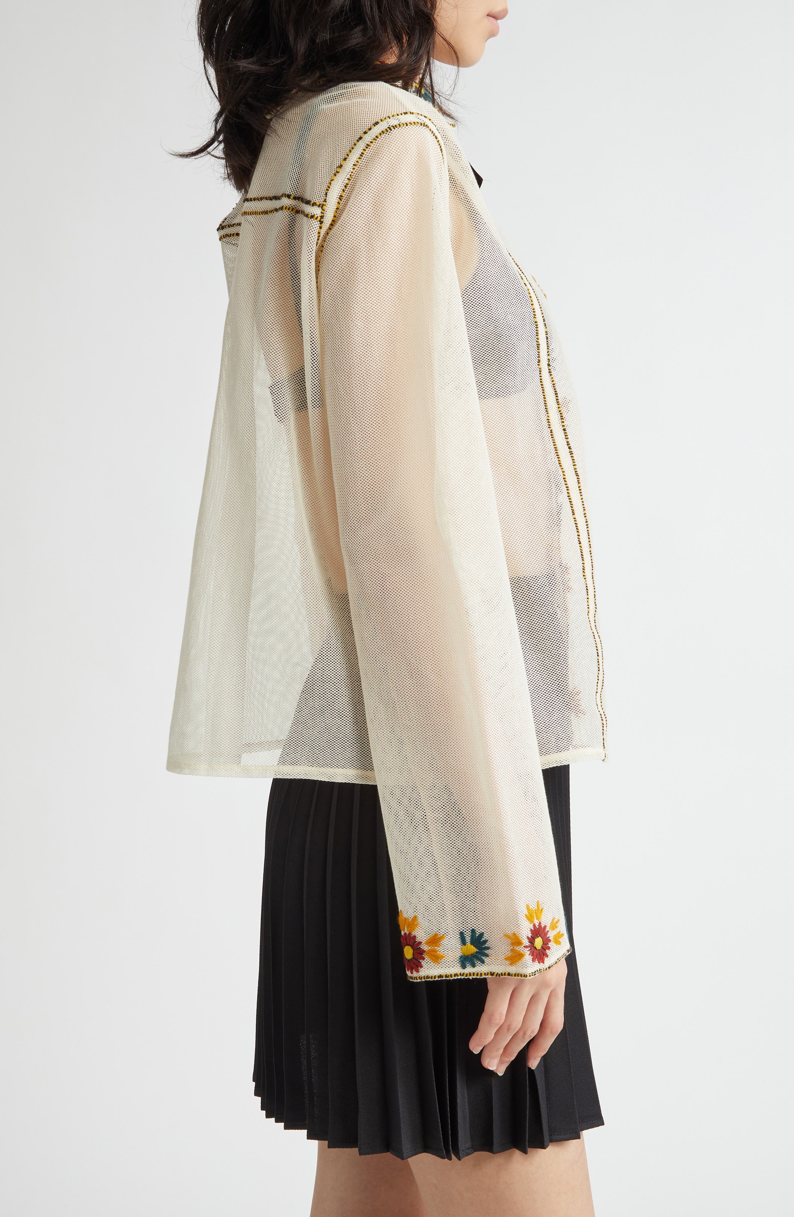 Bode Candyfloss Cotton Blouse in White Multi at Nordstrom - 4