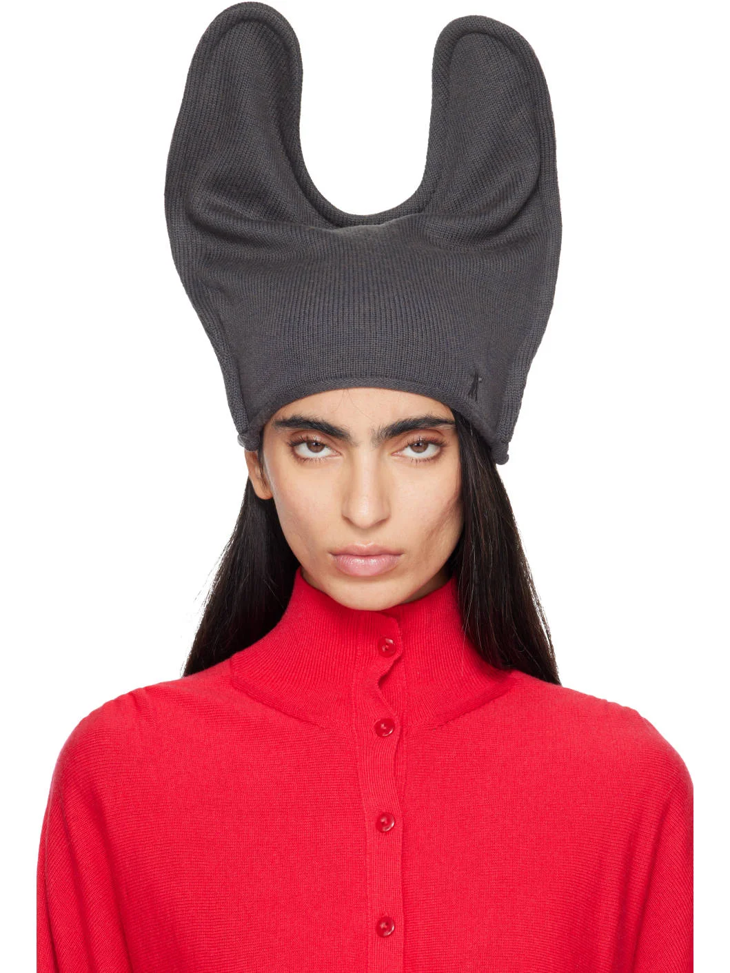 Gray Wire Knit Beanie - 1
