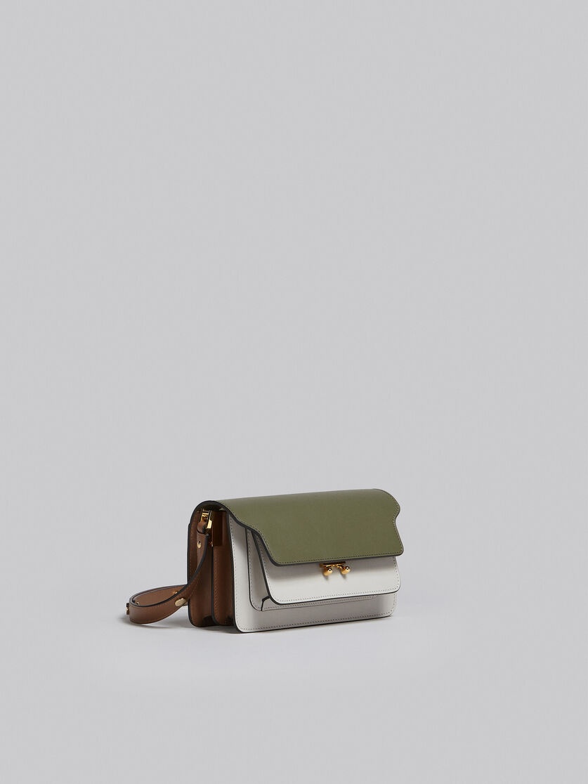 TRUNK BAG E/W IN GREEN GREY AND BROWN LEATHER - 5