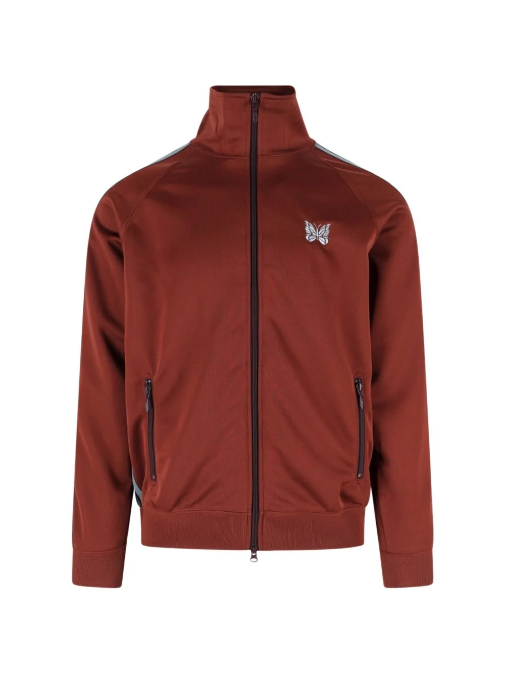 butterfly-embroidered side-stripe sweatshirt - 1