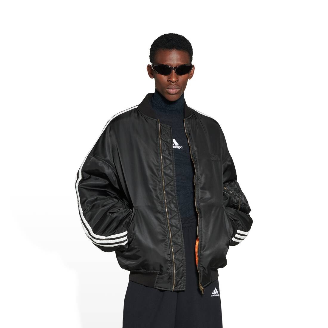 BALENCIAGA Men's Balenciaga / Adidas Bomber in Black | REVERSIBLE