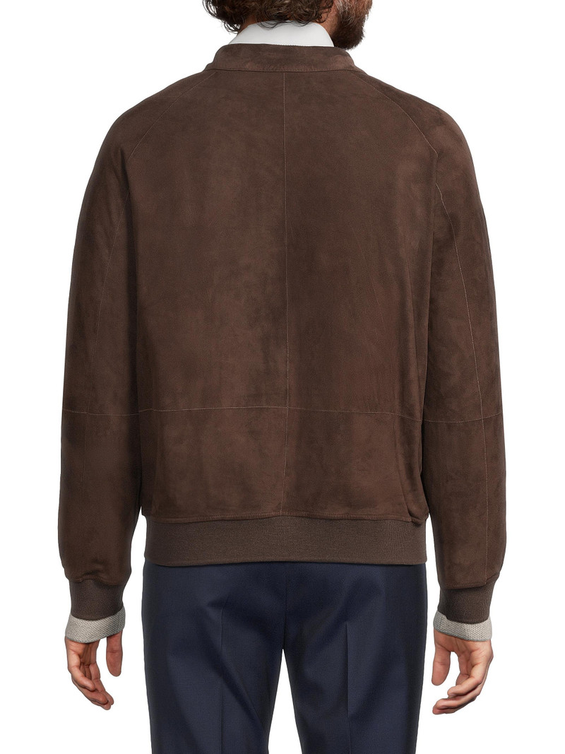 Men's Suede Zip Jacket - Brown 5