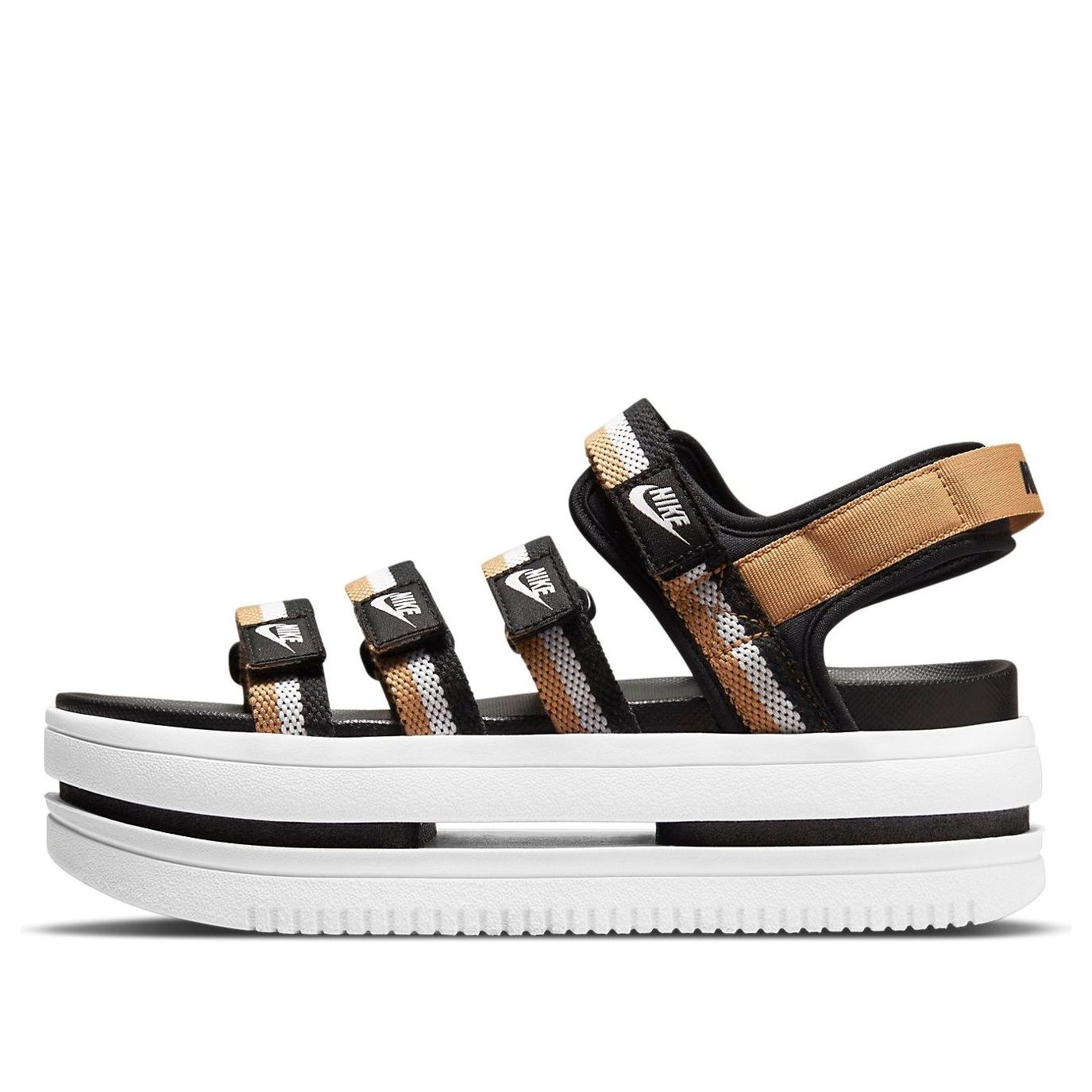 (WMNS) Nike Icon Classic Sandal 'Black Metallic Gold' DH0224-002 - 1